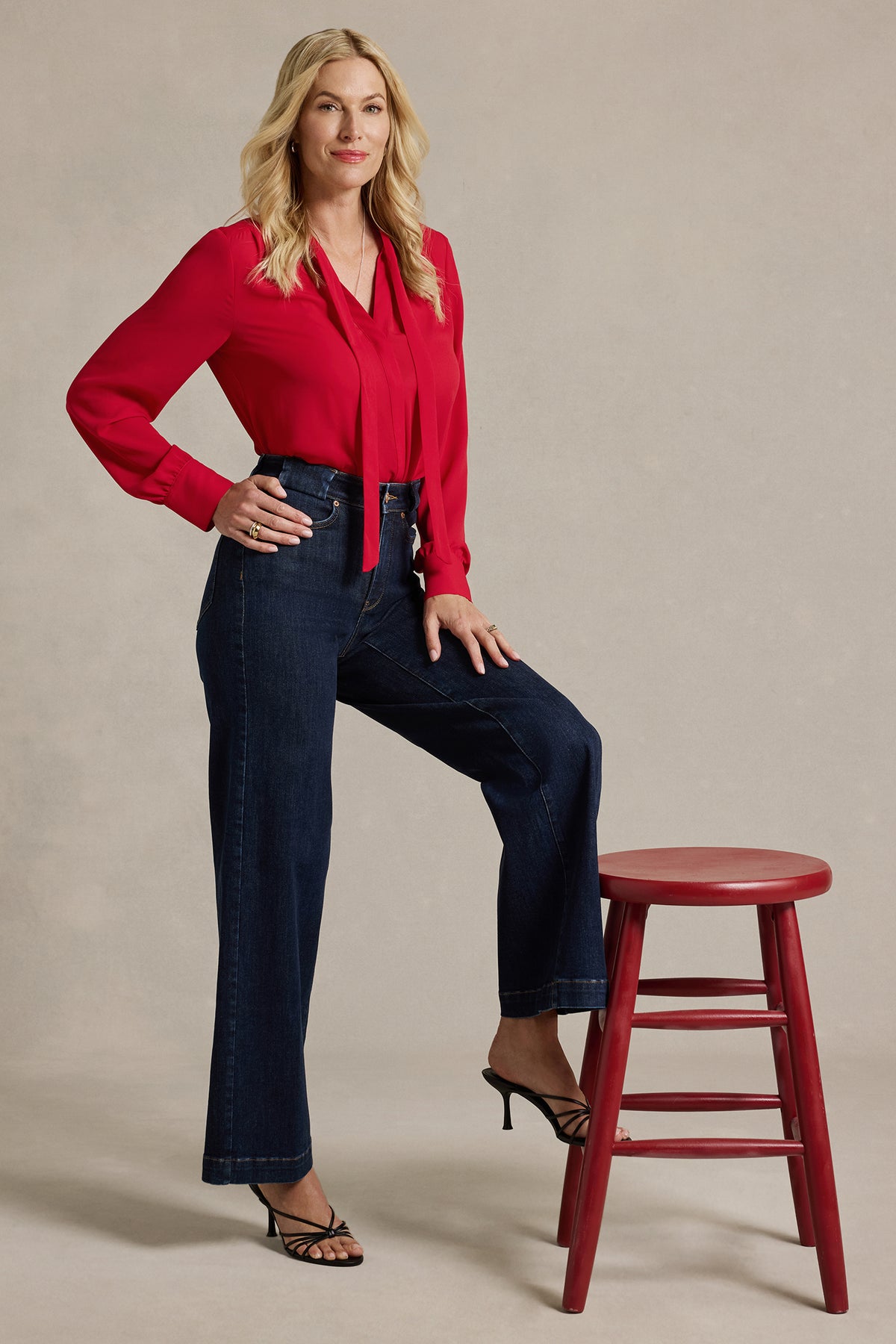NYDJ Teresa Wide Leg Jeans In Shape Sense™ Denim With High Rise - Dark Stone