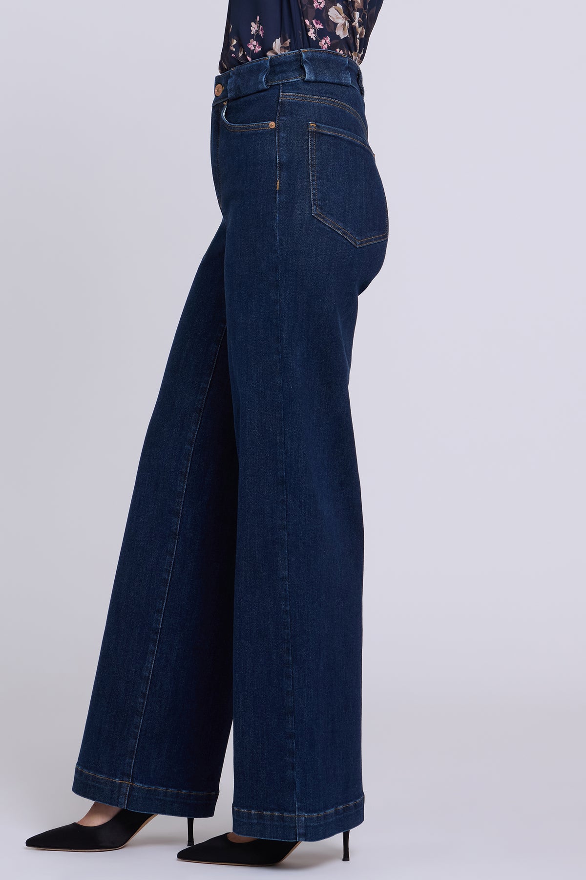 NYDJ Teresa Wide Leg Jeans In Shape Sense™ Denim With High Rise - Dark Stone