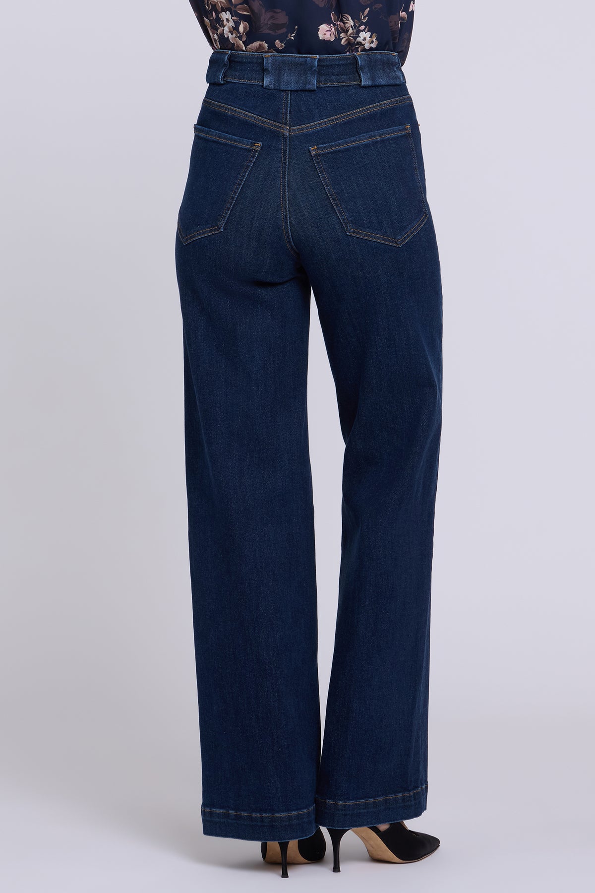 NYDJ Teresa Wide Leg Jeans In Shape Sense™ Denim With High Rise - Dark Stone