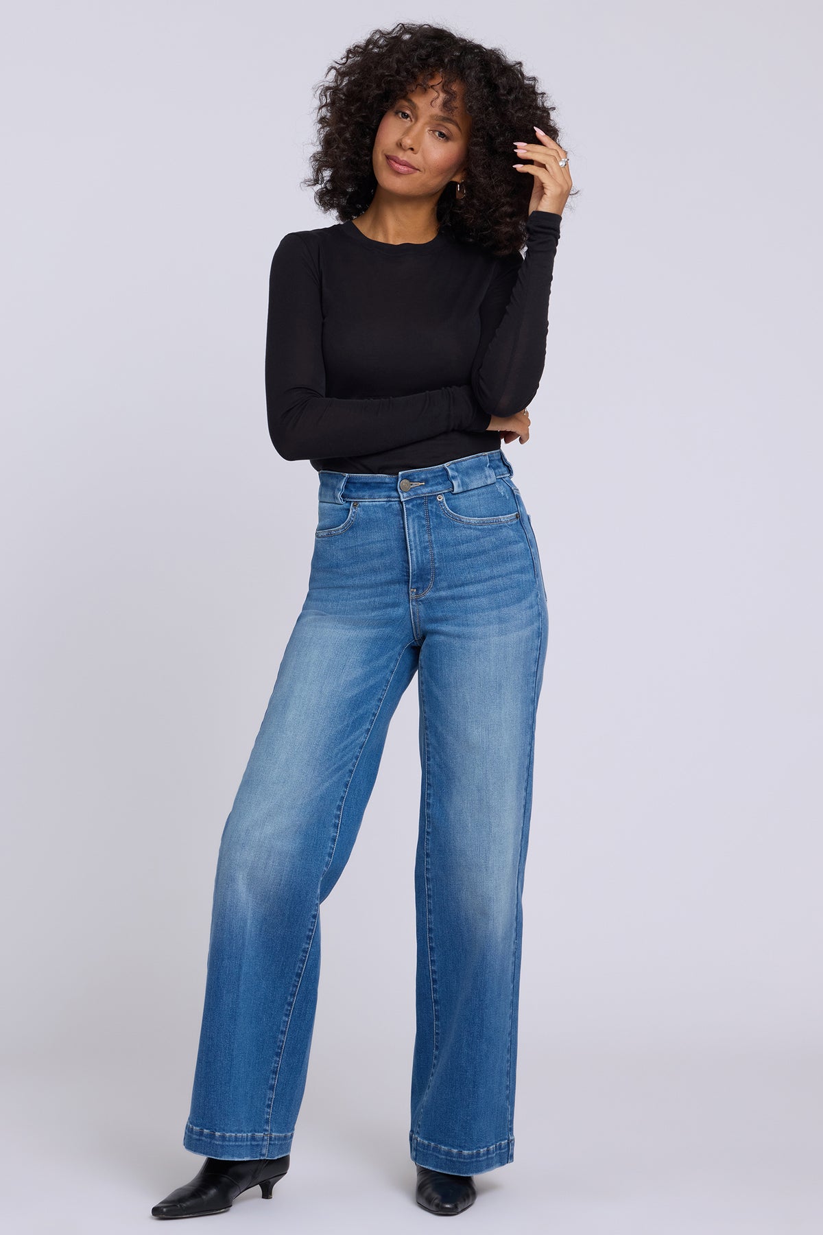 NYDJ Teresa Wide Leg Jeans In Shape Sense™ Denim With High Rise - Phlox