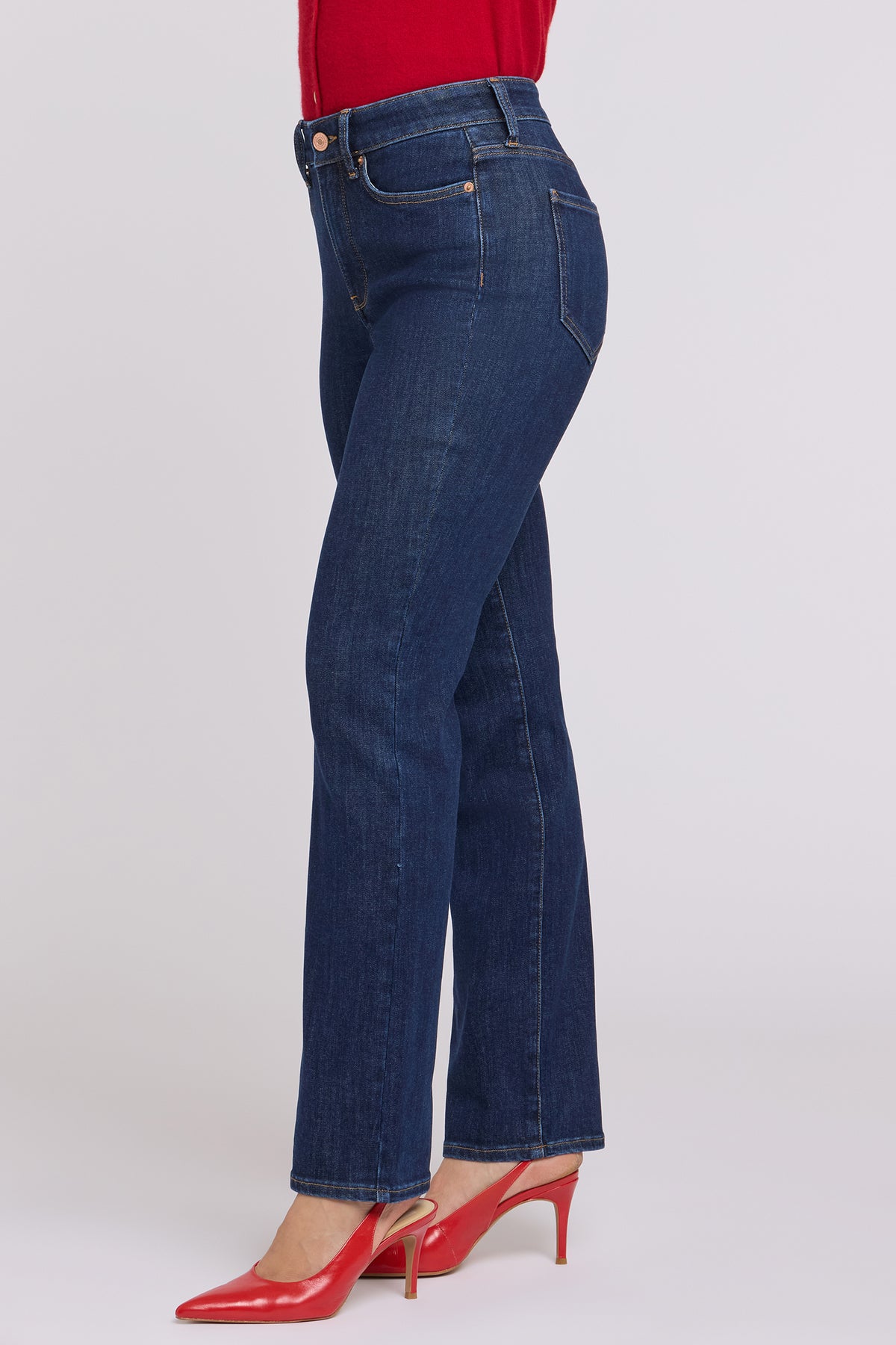 NYDJ Marilyn Straight Jeans In Shape Sense™ Denim With High Rise And 31" Inseam - Dark Stone