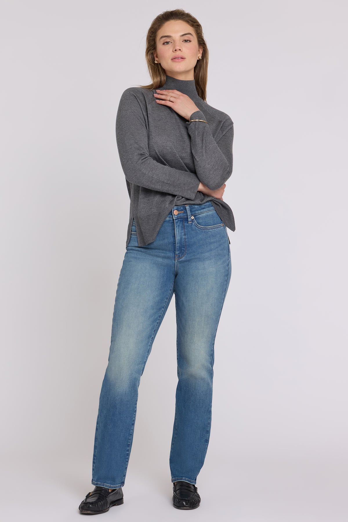 NYDJ Marilyn Straight Jeans In Shape Sense™ Denim With High Rise And 31" Inseam - Phlox