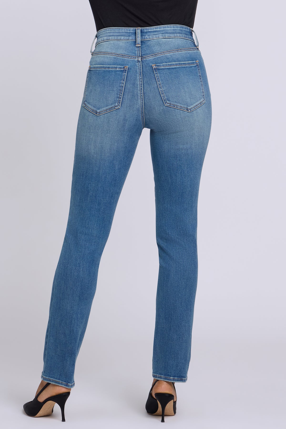 NYDJ Sheri Slim Straight Jeans In Shape Sense™ Denim With High Rise - Bluebells