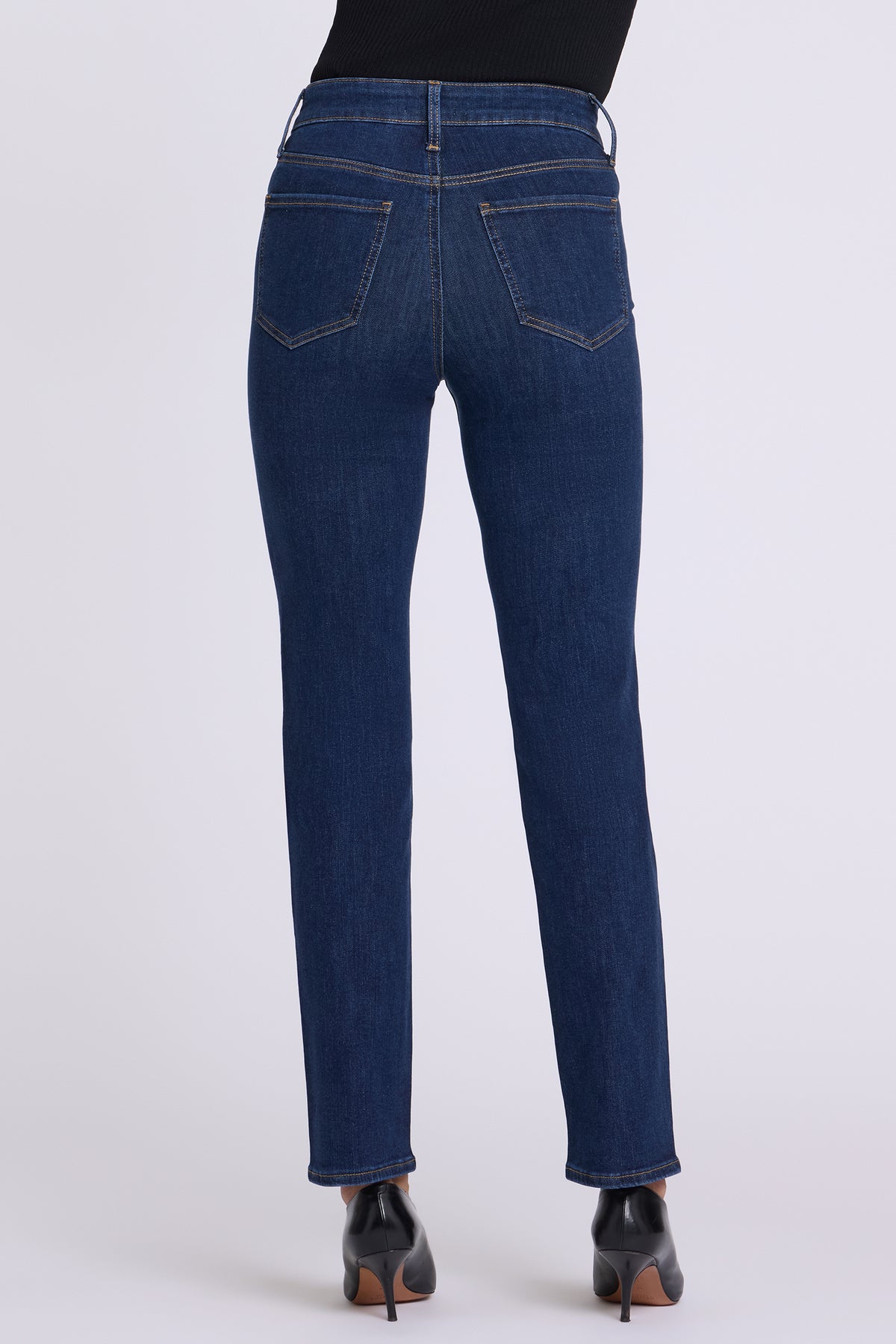 NYDJ Sheri Slim Straight Jeans In Shape Sense™ Denim With High Rise - Dark Stone