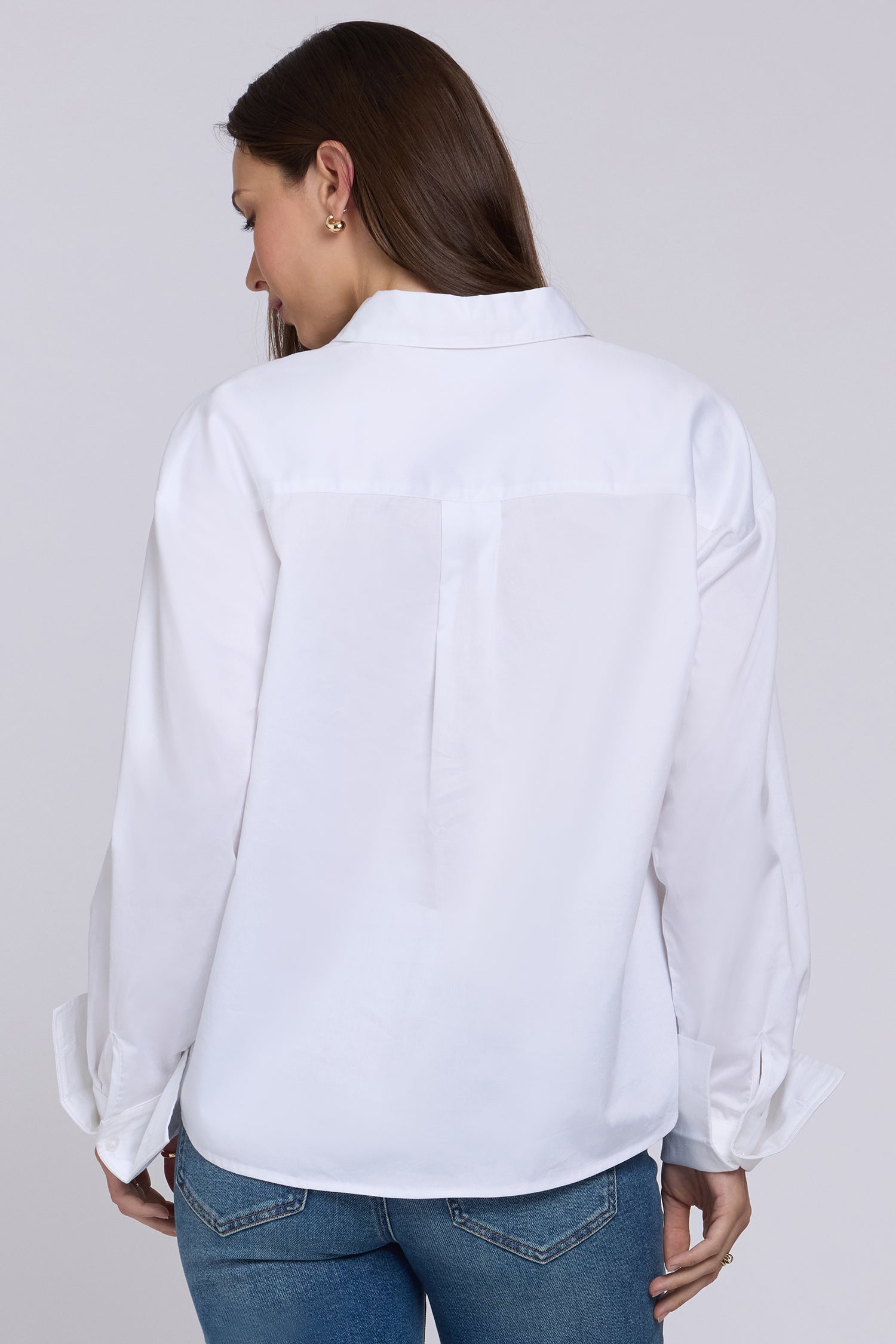NYDJ Daphne Shirt In Cotton Poplin - Optic White