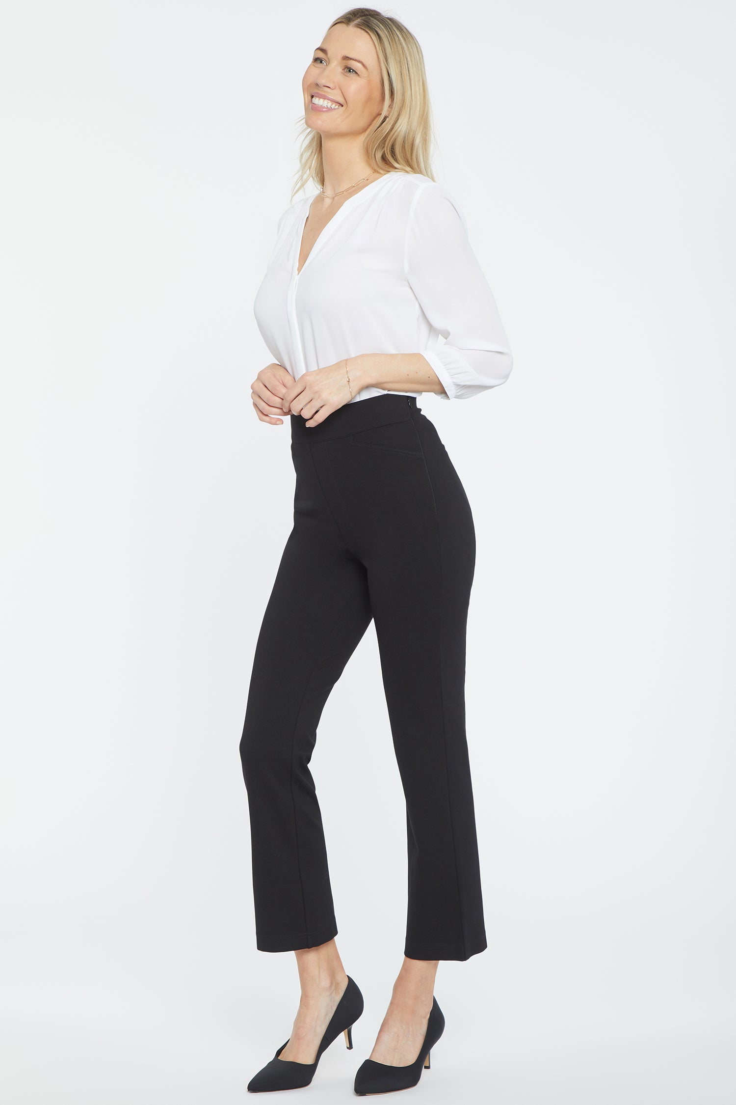 NYDJ Pull-On Straight Crop Pants Sculpt-Her™ Collection - Black