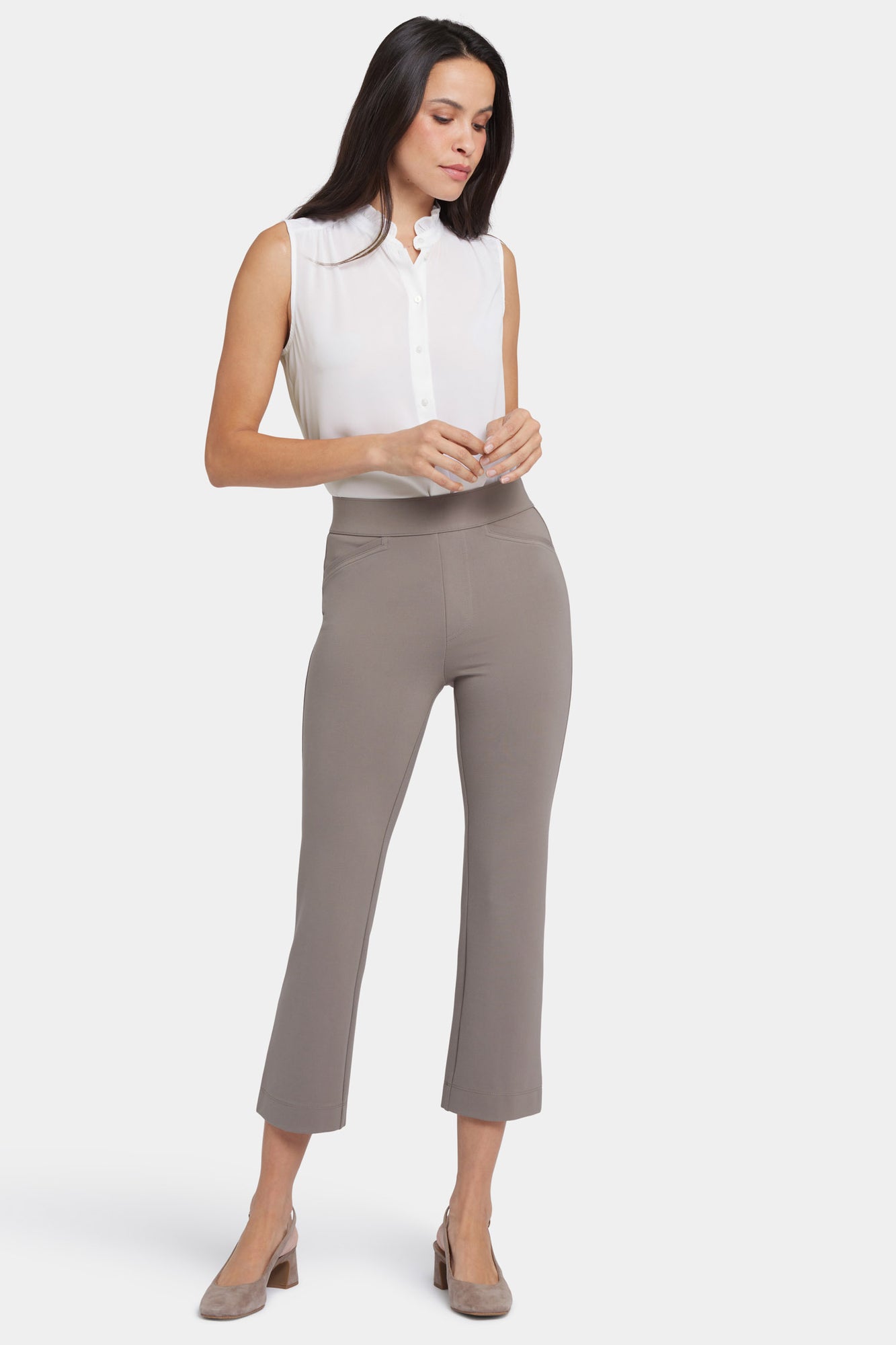 NYDJ Pull-On Straight Crop Pants Sculpt-Her™ Collection - Saddlewood