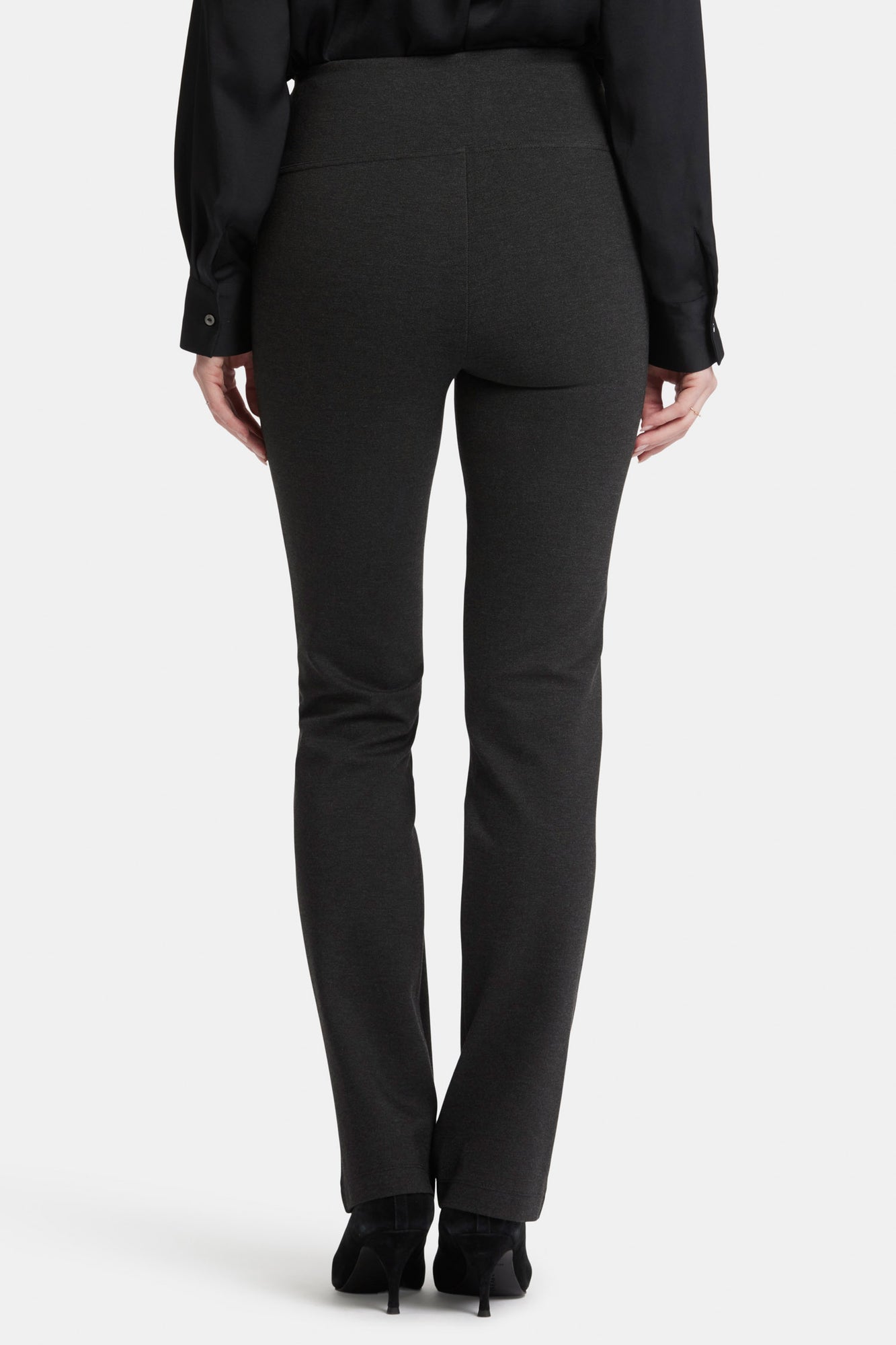 NYDJ Pull-On Straight Pants Sculpt-Her™ Collection - Charcoal Heathered