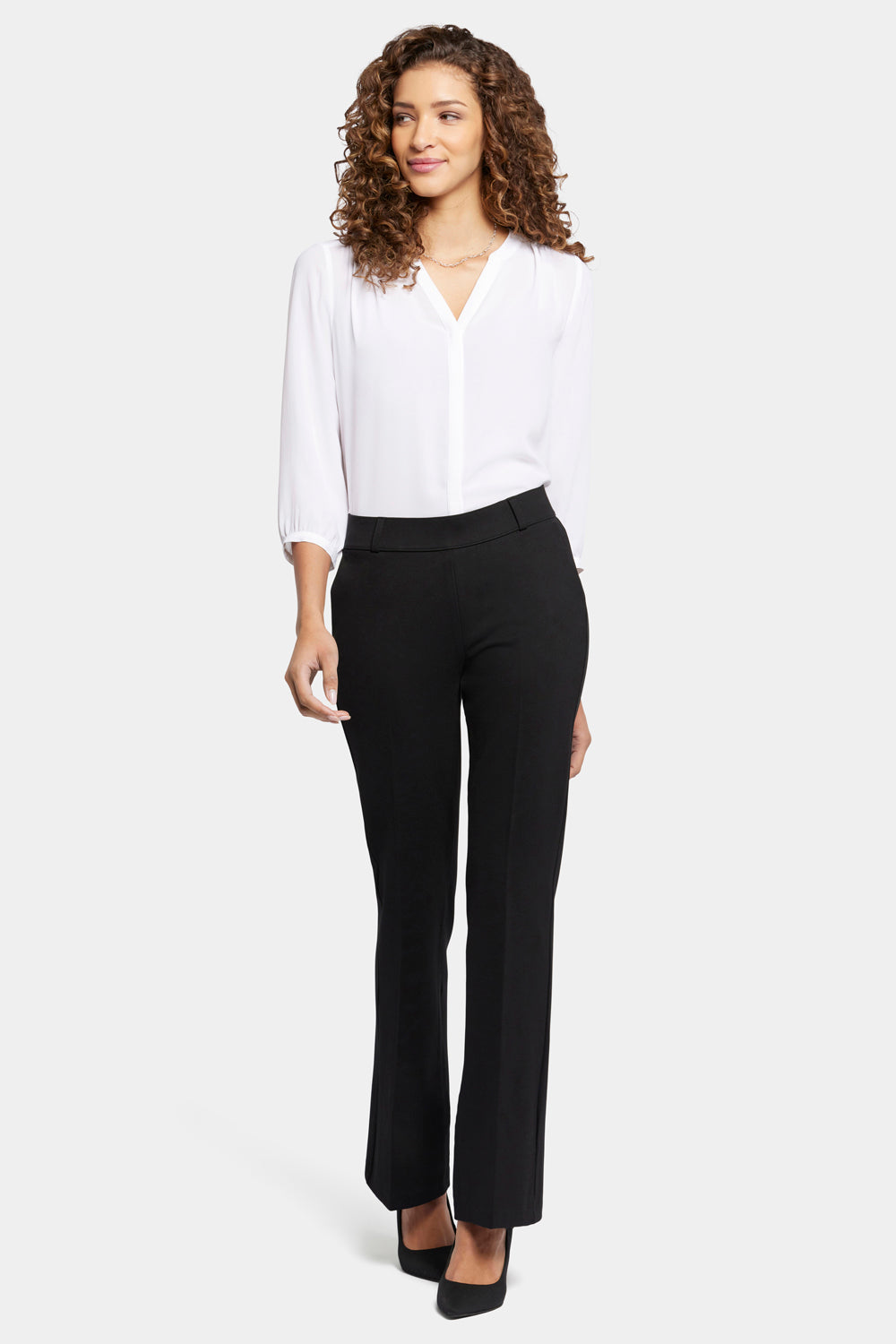 NYDJ Pull-On Flared Trouser Pants Sculpt-Her™ Collection - Black