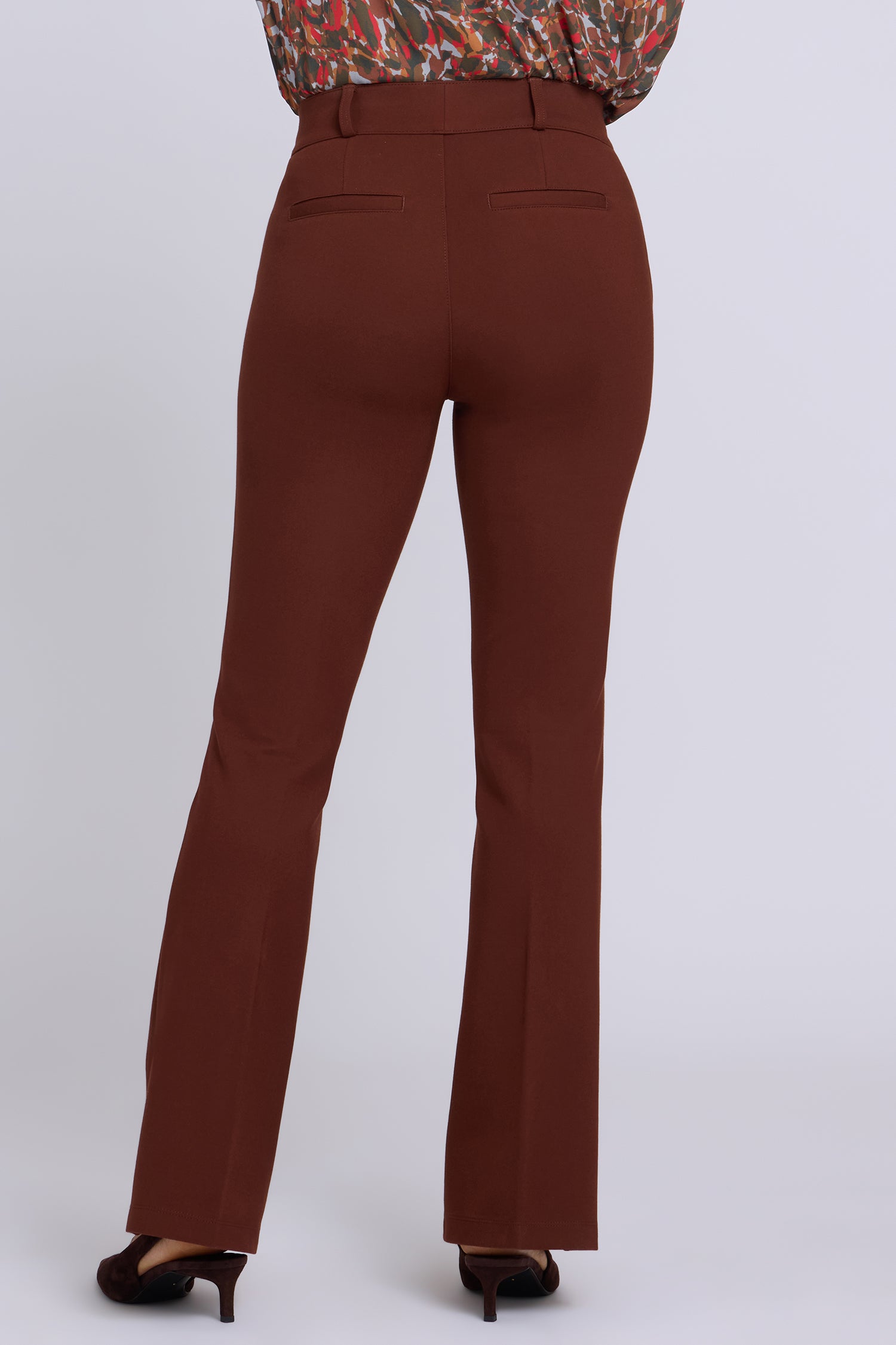 NYDJ Pull-On Flared Trouser Pants Sculpt-Her™ Collection - Chocolate Fondant
