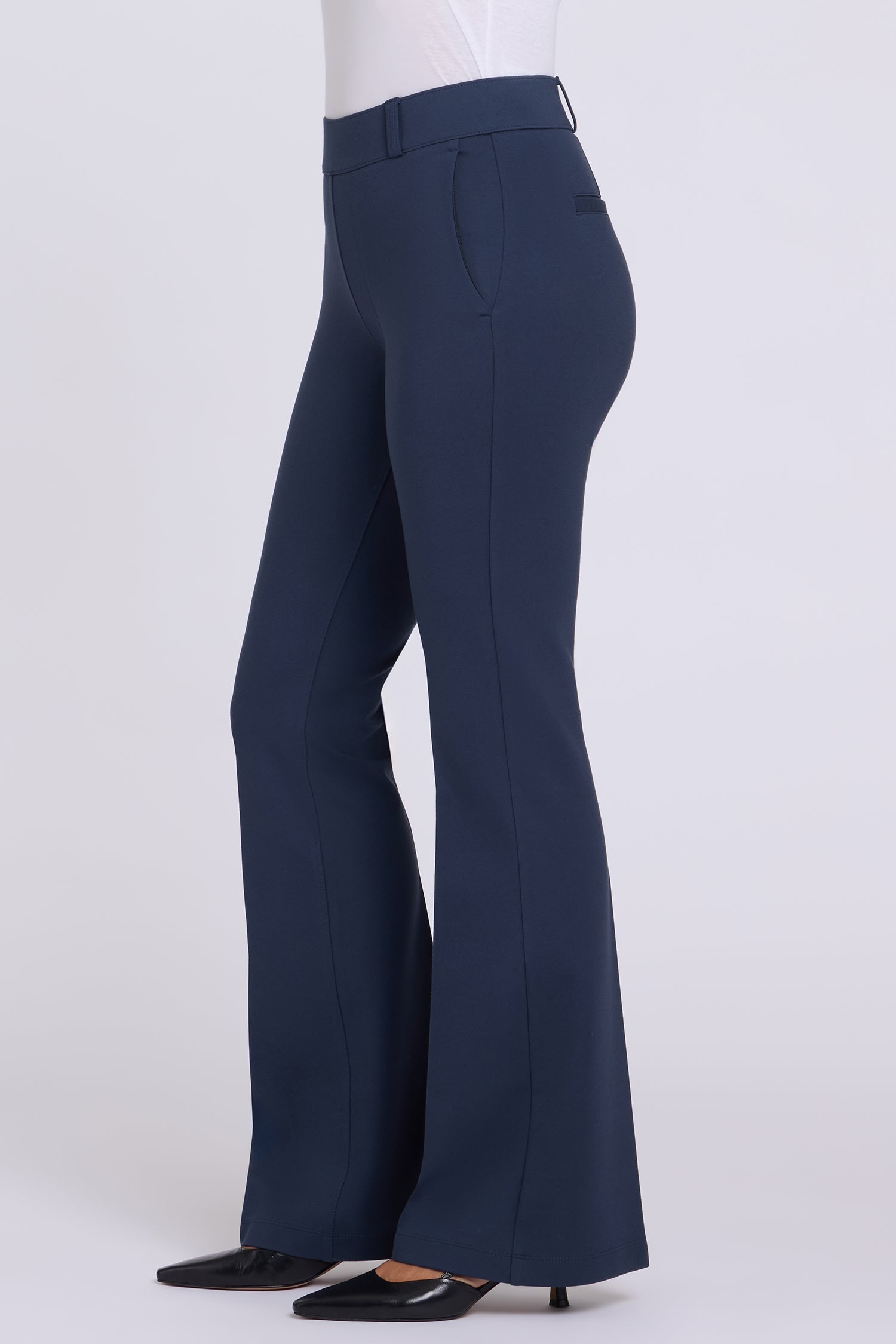 NYDJ Pull-On Flared Trouser Pants Sculpt-Her™ Collection - Oxford Navy