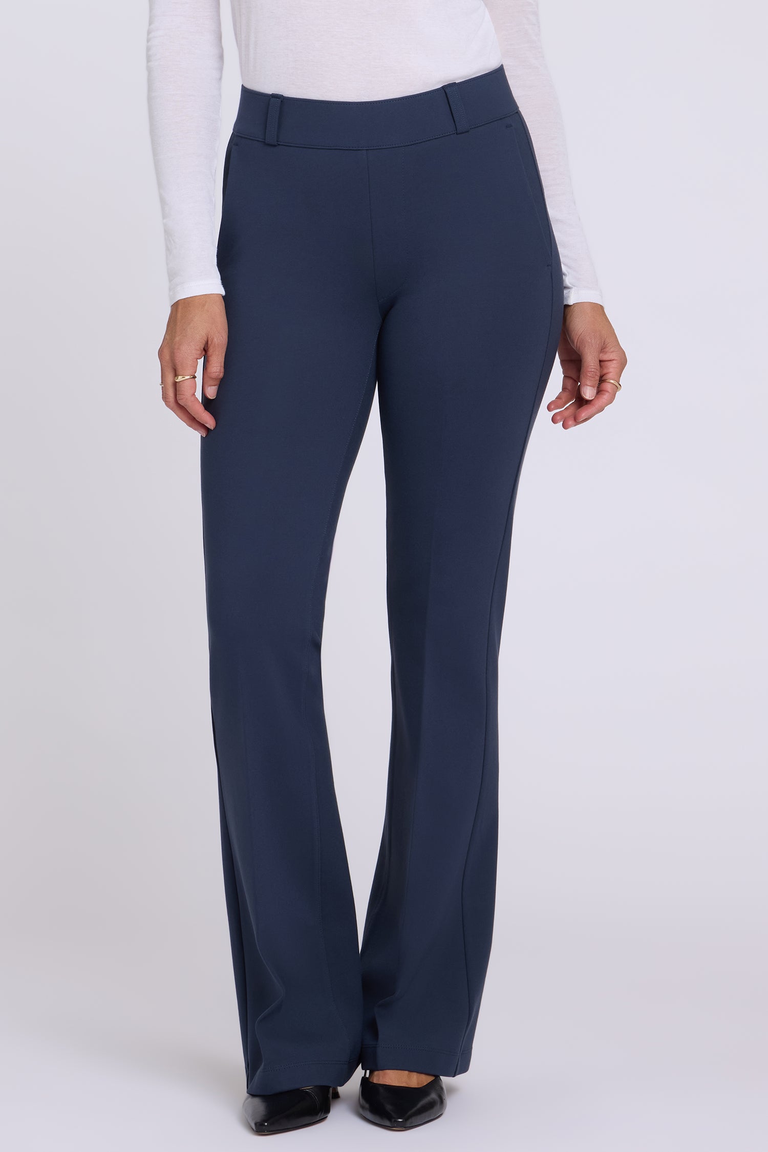 NYDJ Pull-On Flared Trouser Pants Sculpt-Her™ Collection - Oxford Navy