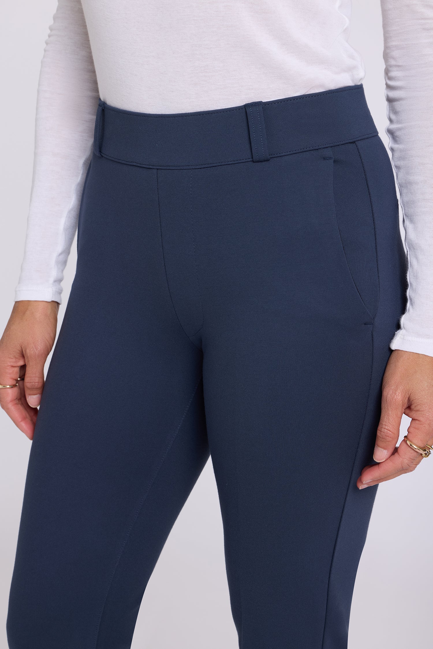 NYDJ Pull-On Flared Trouser Pants Sculpt-Her™ Collection - Oxford Navy
