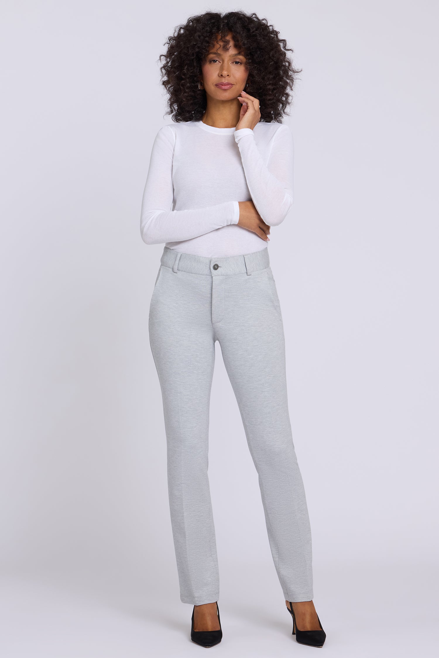 NYDJ Classic Trouser Pants Sculpt-Her™ Collection - Heather Grey