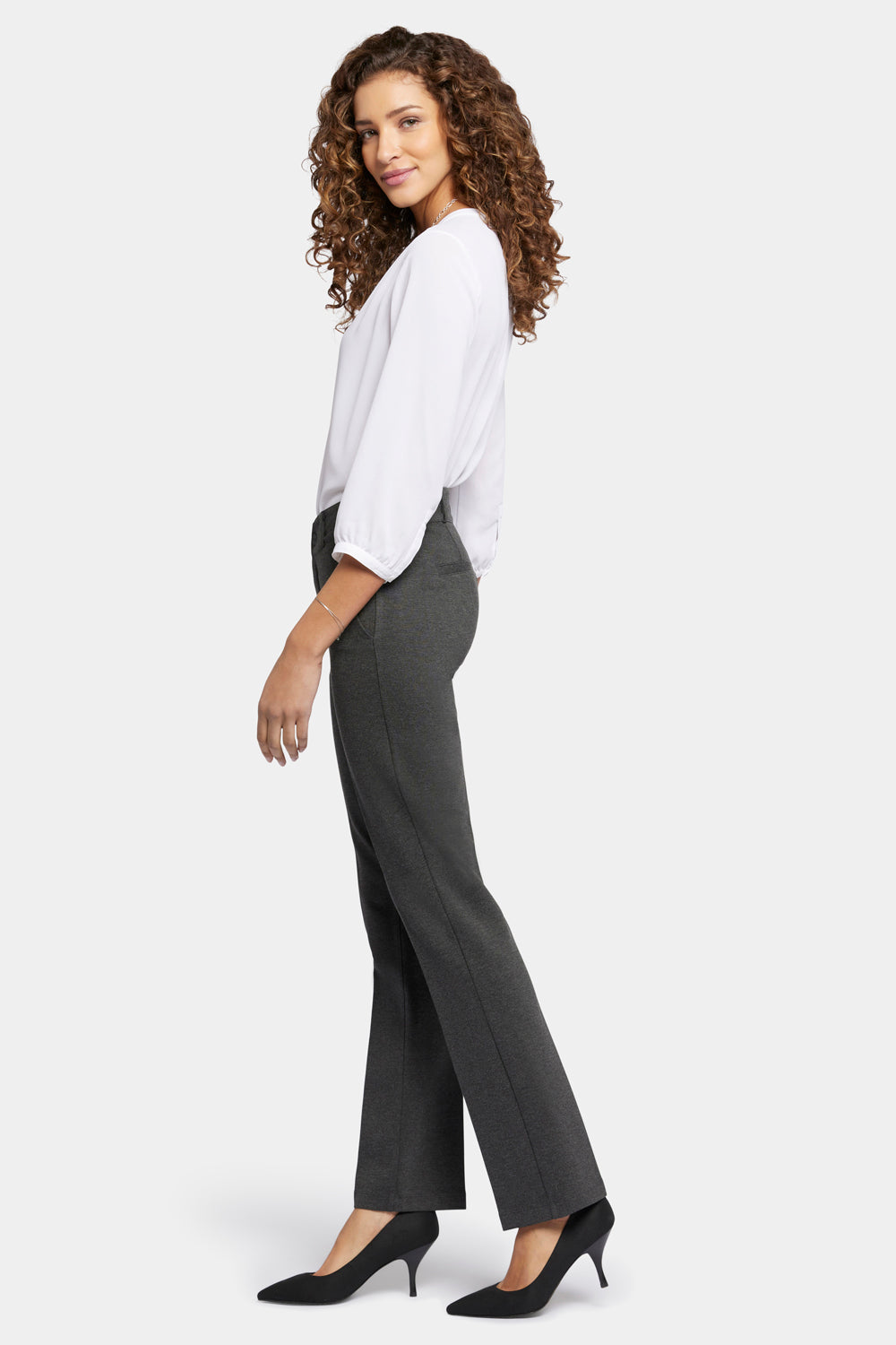 NYDJ Classic Trouser Pants Sculpt-Her™ Collection - Charcoal Heathered