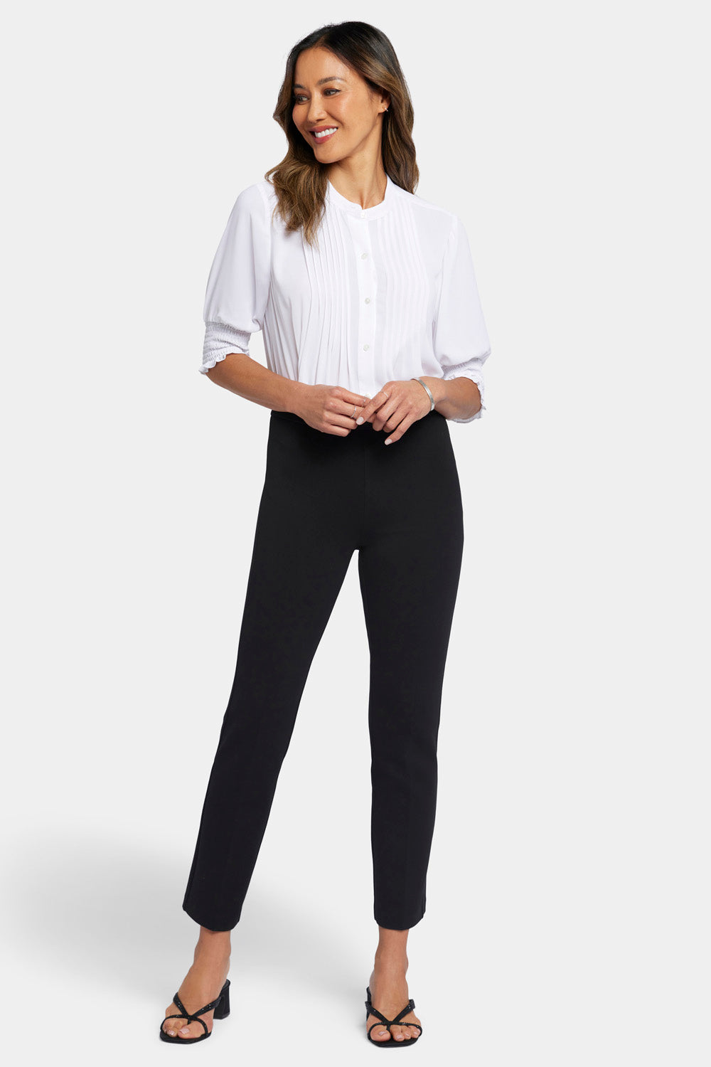 Pull-On Straight Ankle Trouser Pants Sculpt-Her™ Collection - Black Black |  NYDJ