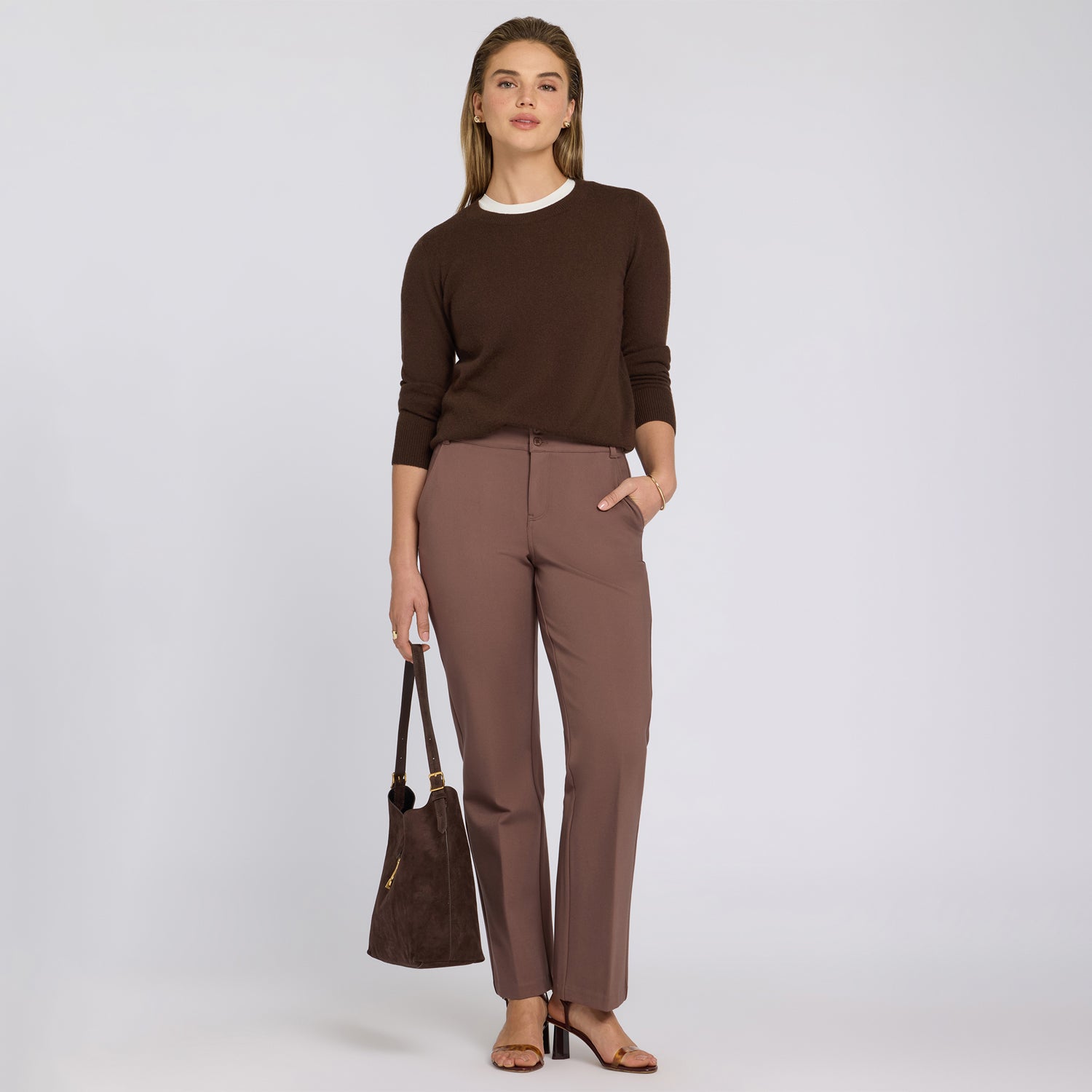 トップス Bruna pantssetup Bella Trouser Pants Sculpt-Her™ Collection - Deep Taupe Tan | NYDJ