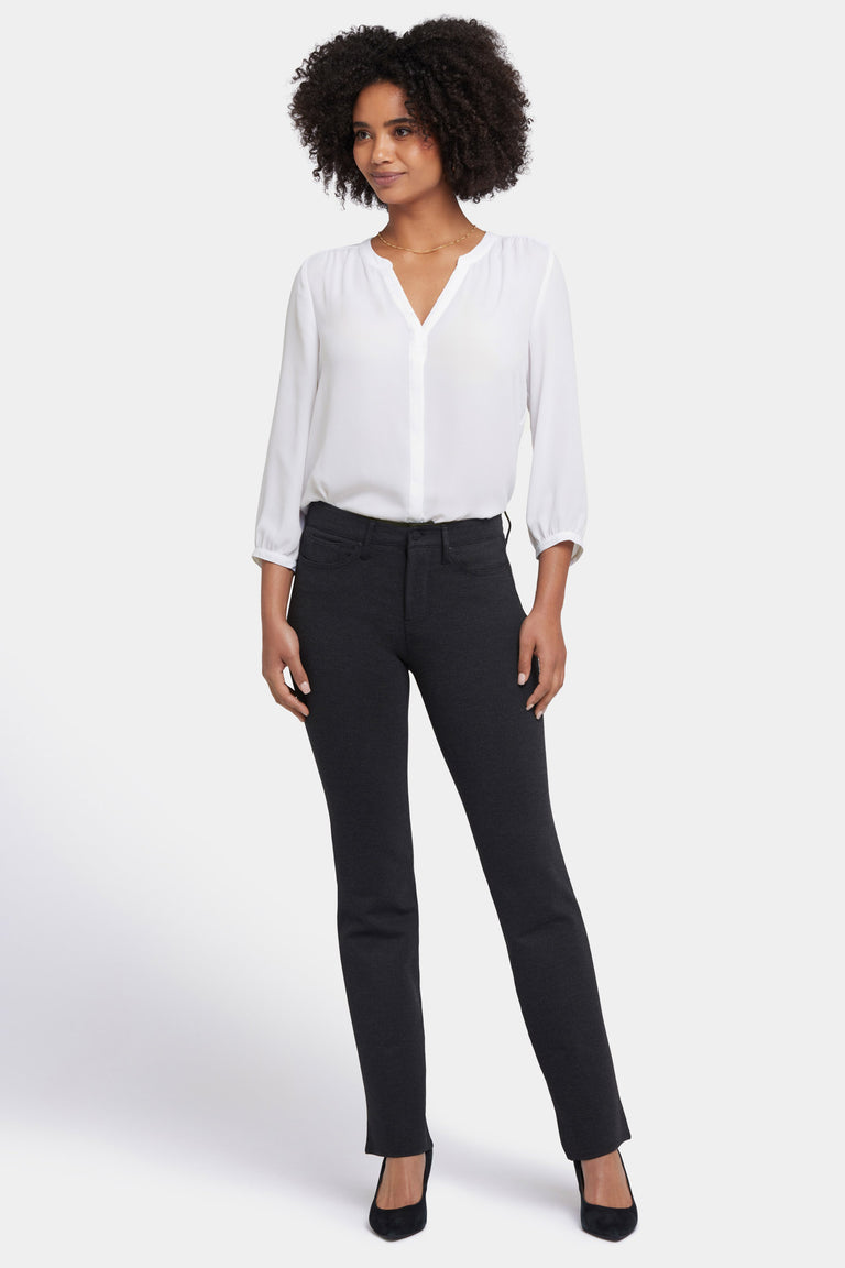 NYDJ Marilyn Straight Pants Sculpt-Her™ Collection - Charcoal Heathered