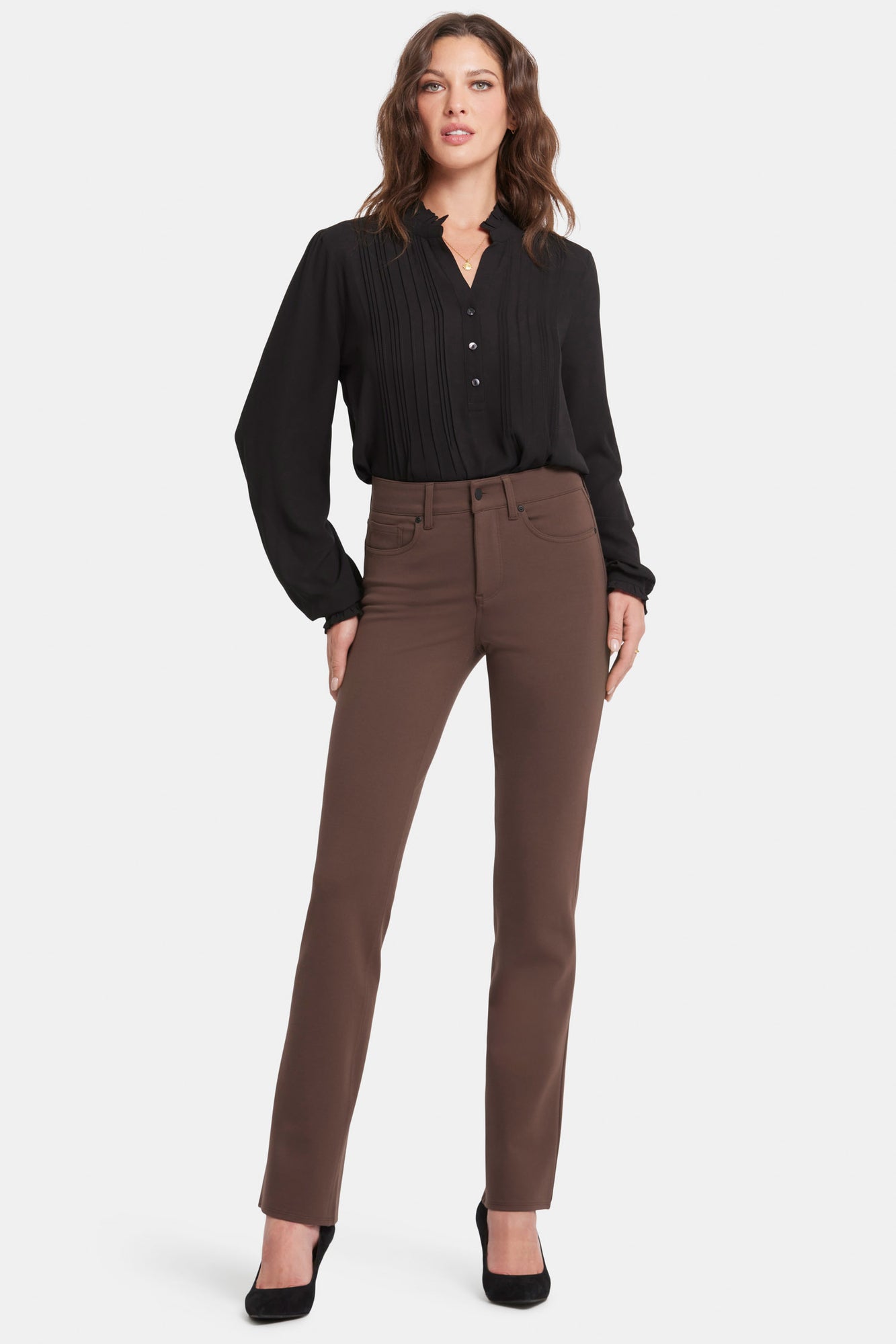 NYDJ Marilyn Straight Pants Sculpt-Her™ Collection - Coffee Bean