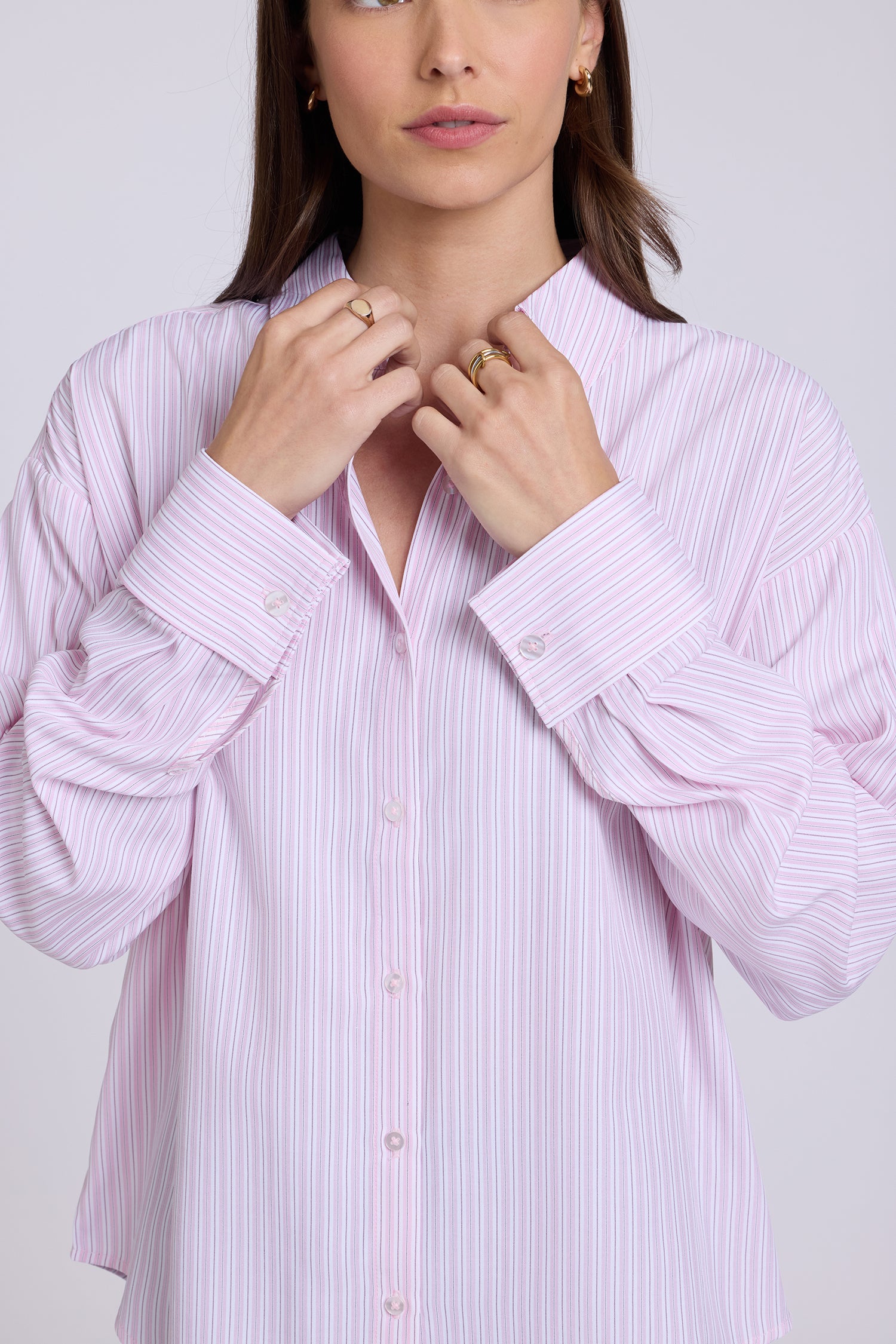 NYDJ Daphne Shirt  - Gardenia Stripe