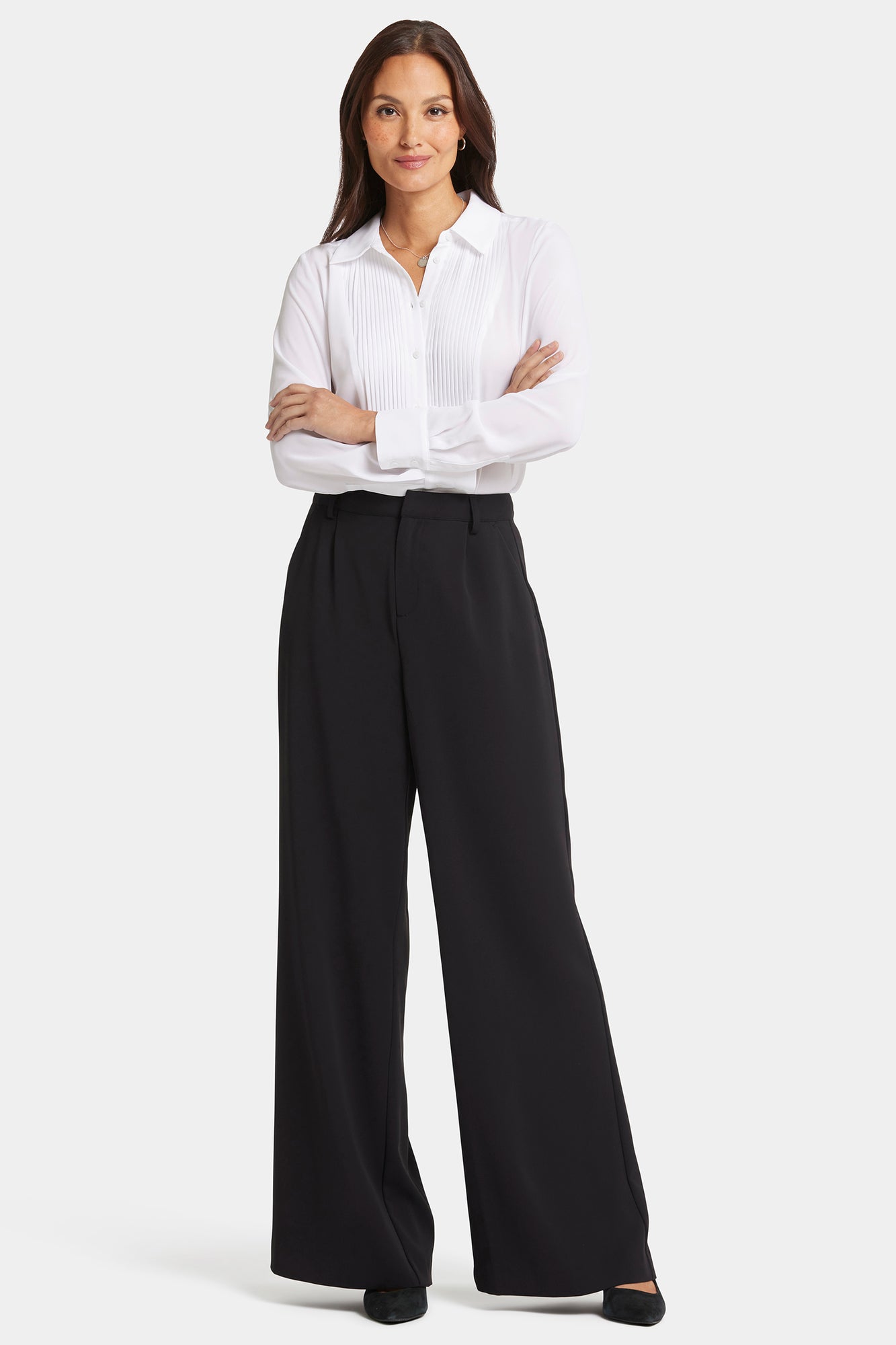 NYDJ Wide Leg Trouser Pants  - Black