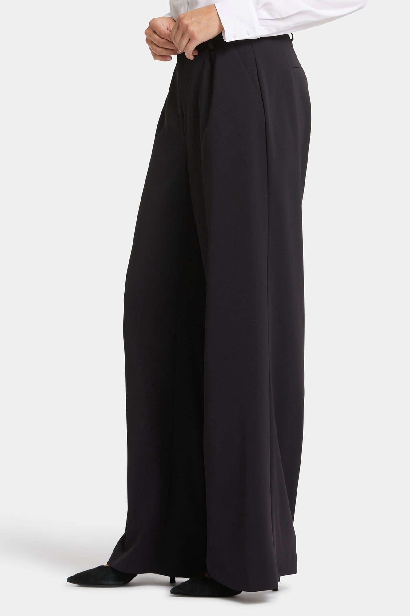 NYDJ Wide Leg Trouser Pants  - Black