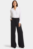 NYDJ Wide Leg Trouser Pants  - Black