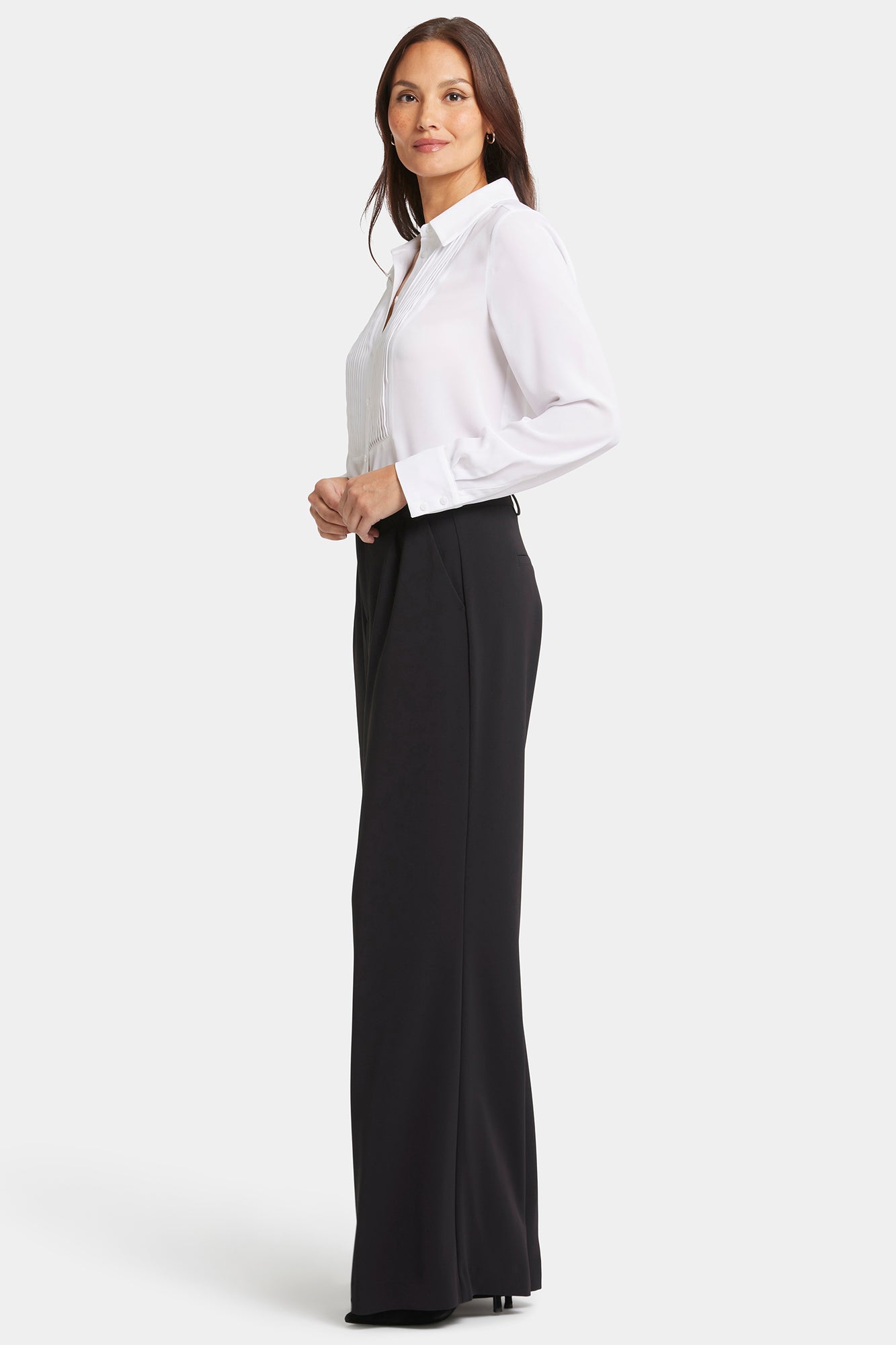 NYDJ Wide Leg Trouser Pants  - Black