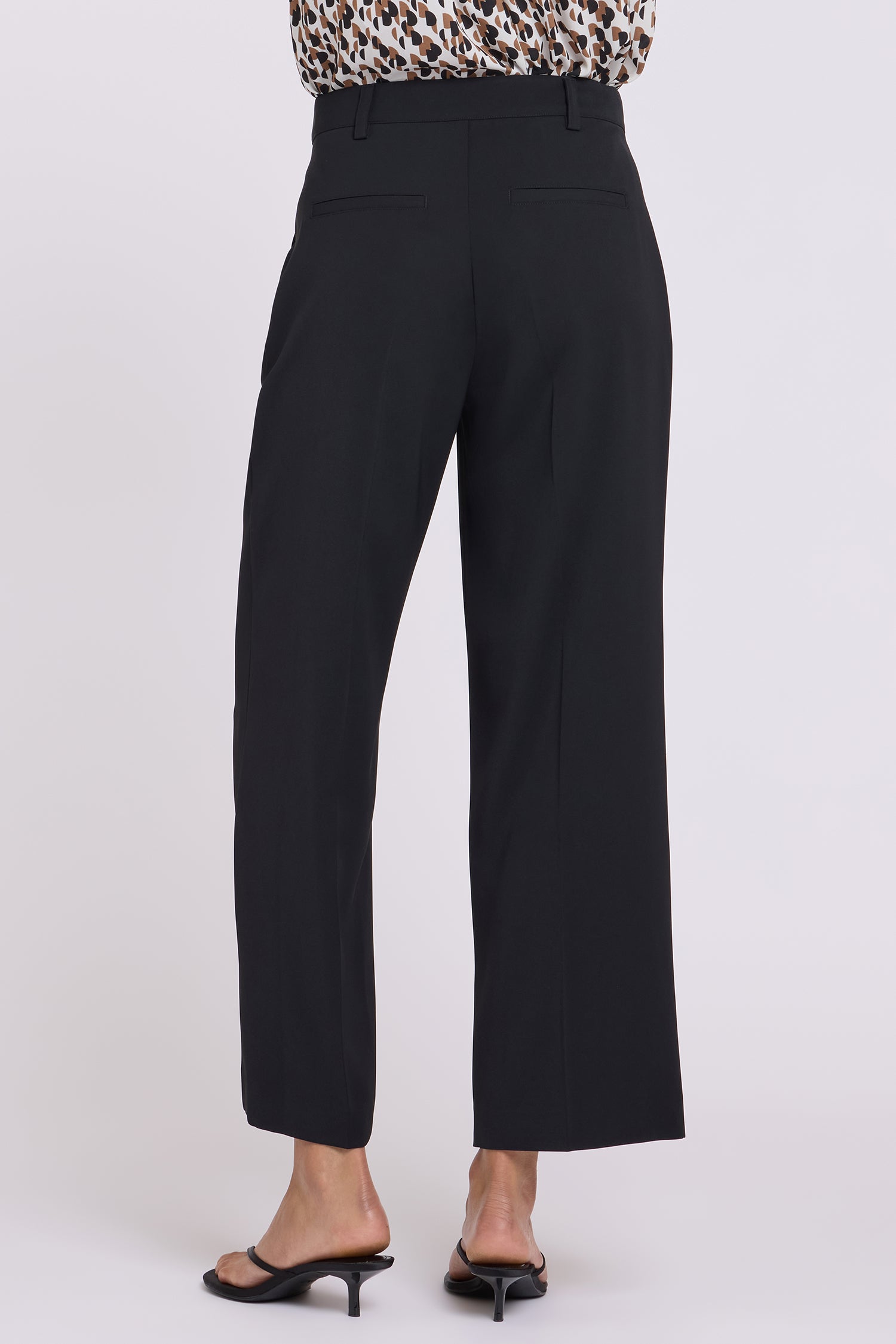 NYDJ Ankle Trouser Pants With High Rise And Pleats - Black