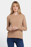 NYDJ Cashmere Essential Crewneck Sweater  - Tan