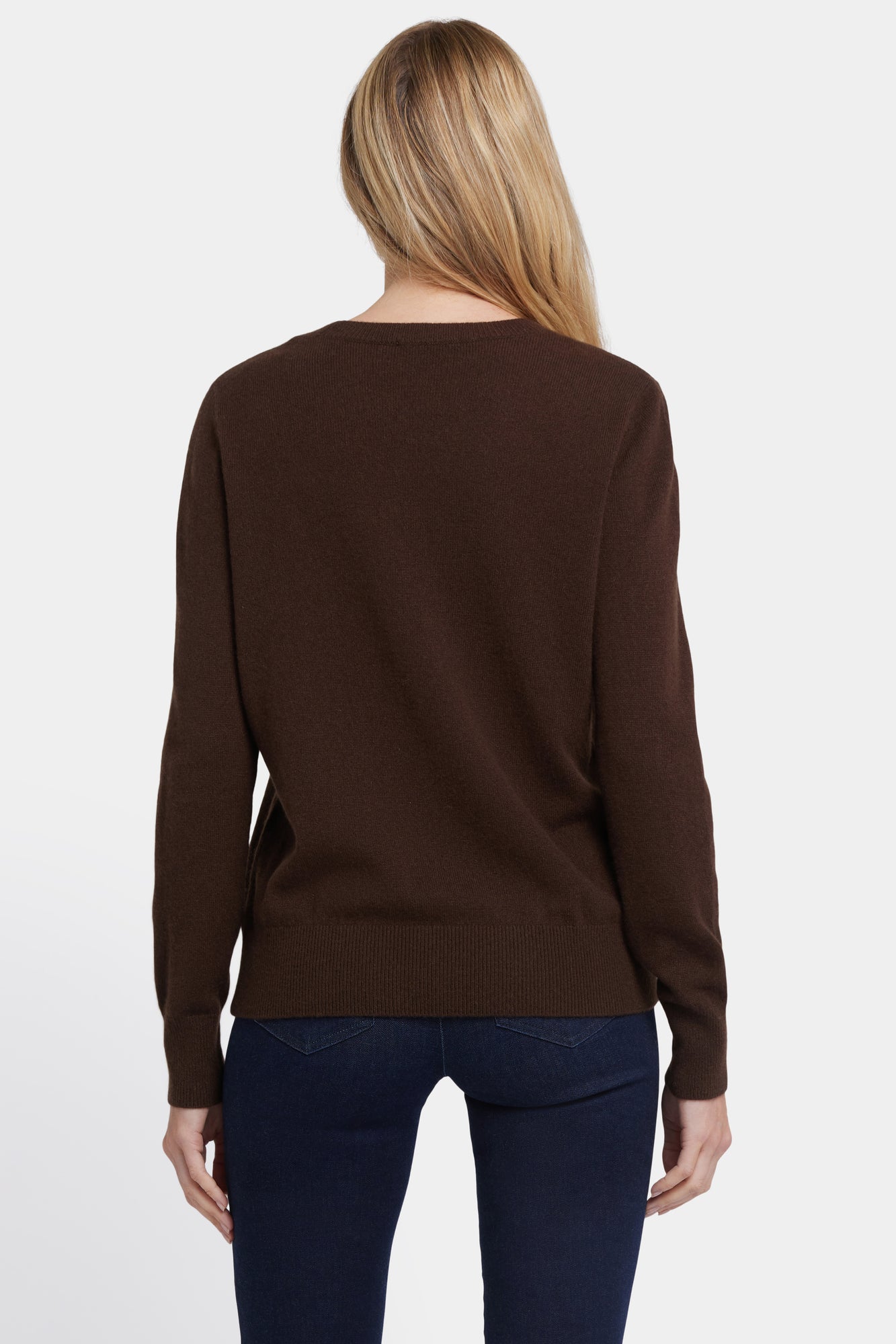 NYDJ Cashmere Essential Crewneck Sweater  - Brown