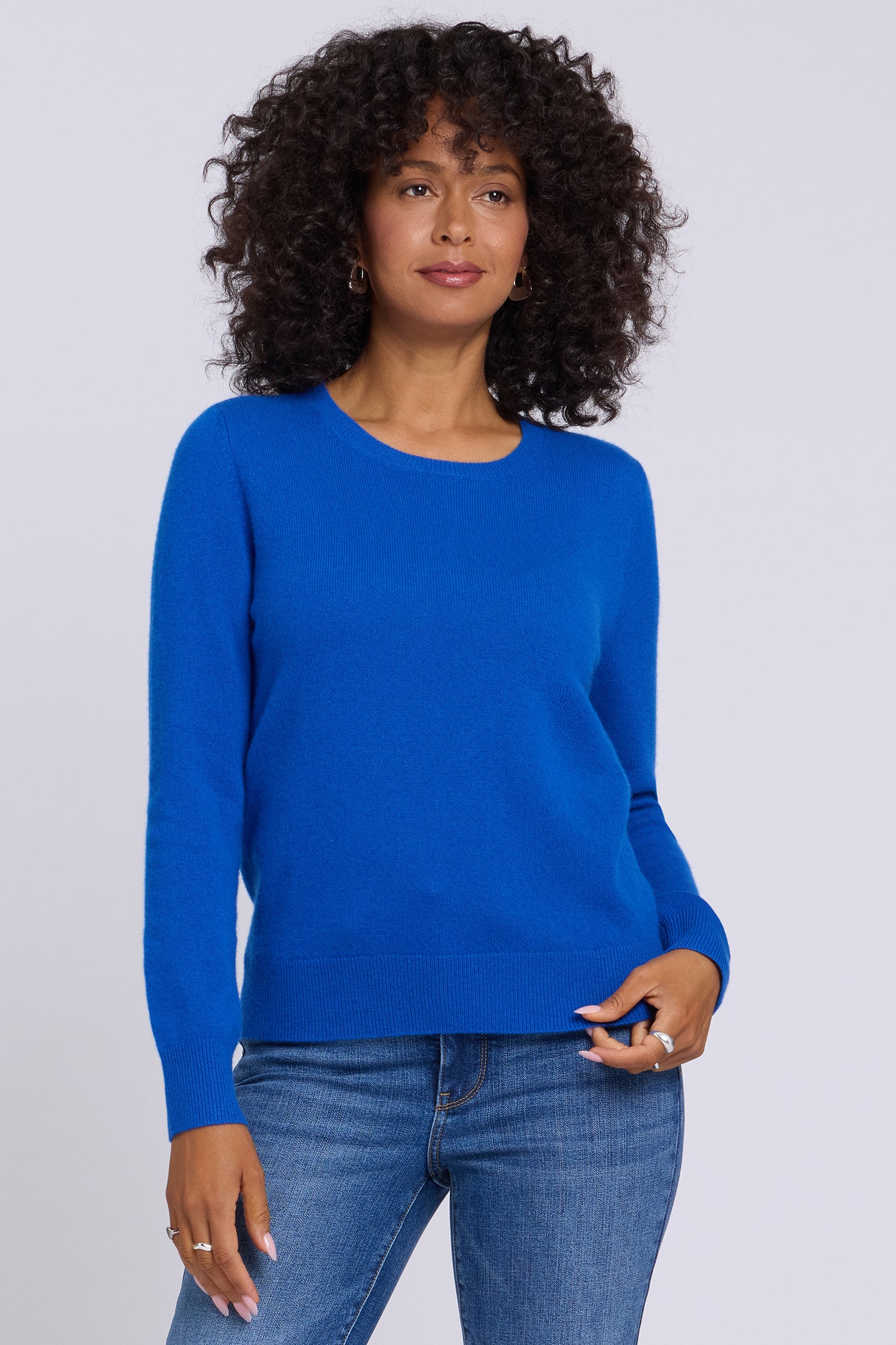 NYDJ Cashmere Essential Crewneck Sweater  - Diamond Blue