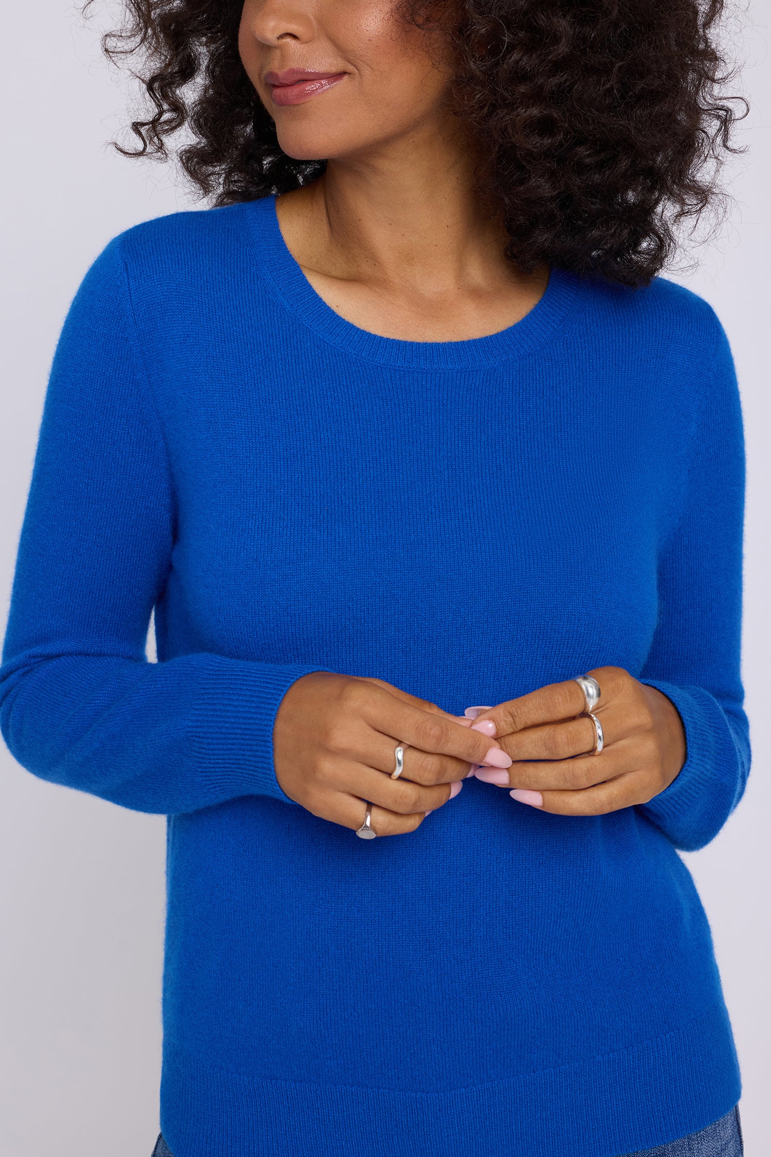 NYDJ Cashmere Essential Crewneck Sweater  - Diamond Blue