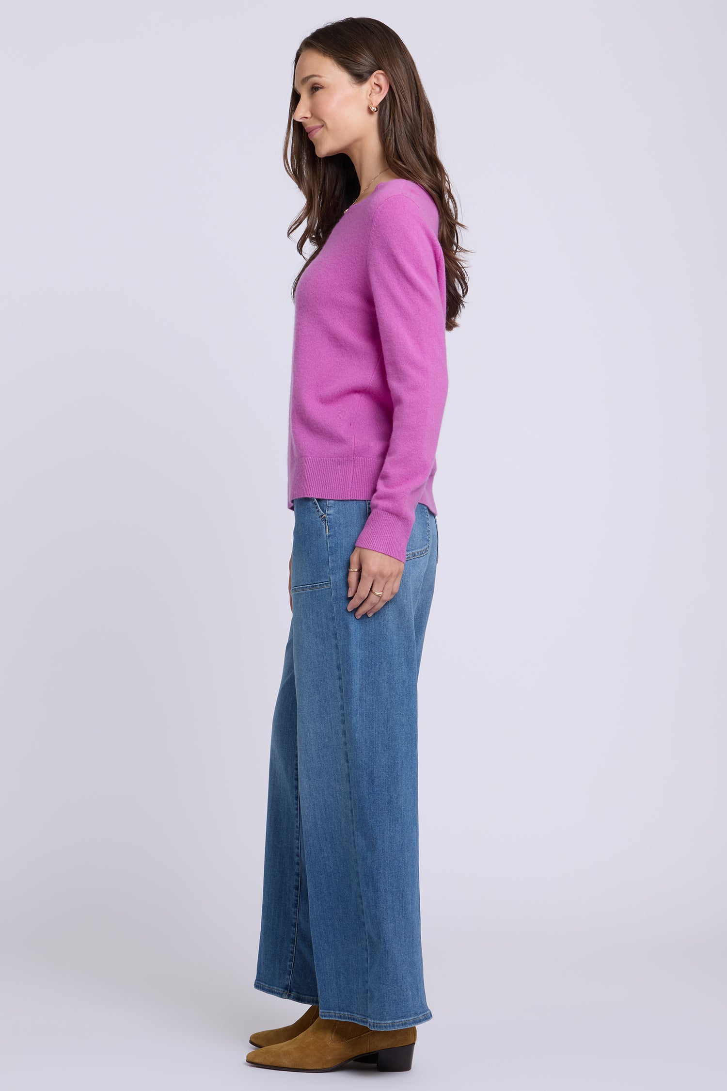 NYDJ Cashmere Essential Crewneck Sweater  - Dewberry
