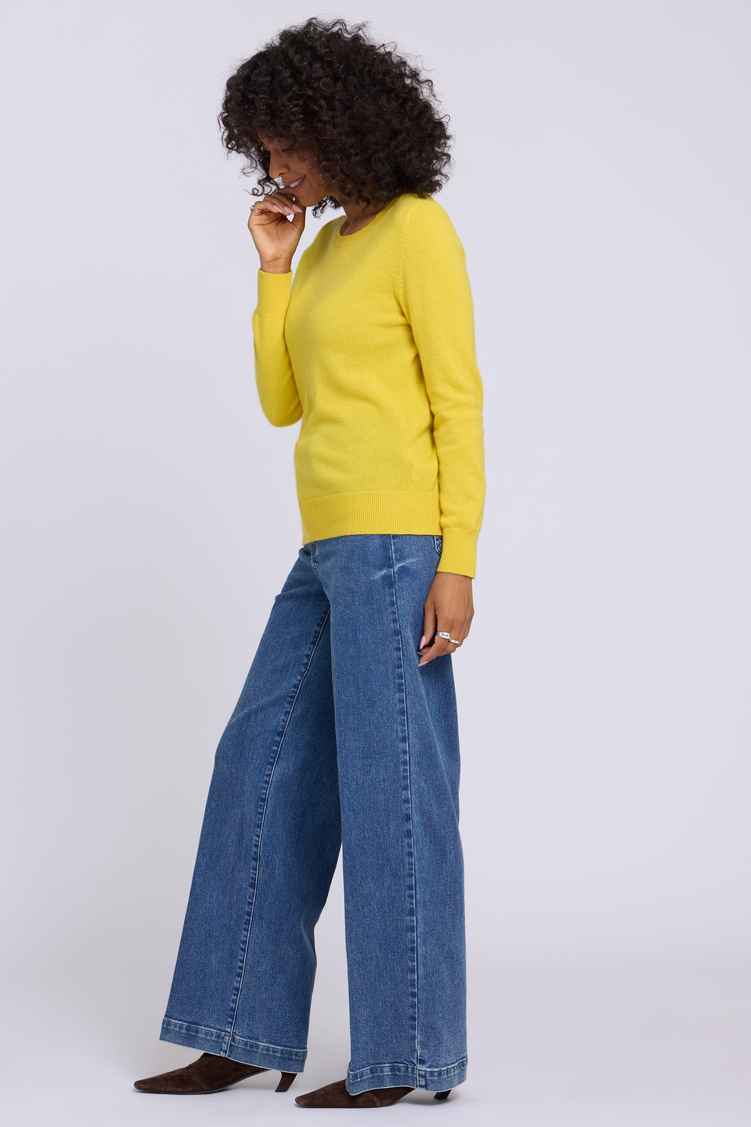 NYDJ Cashmere Essential Crewneck Sweater  - Glisten