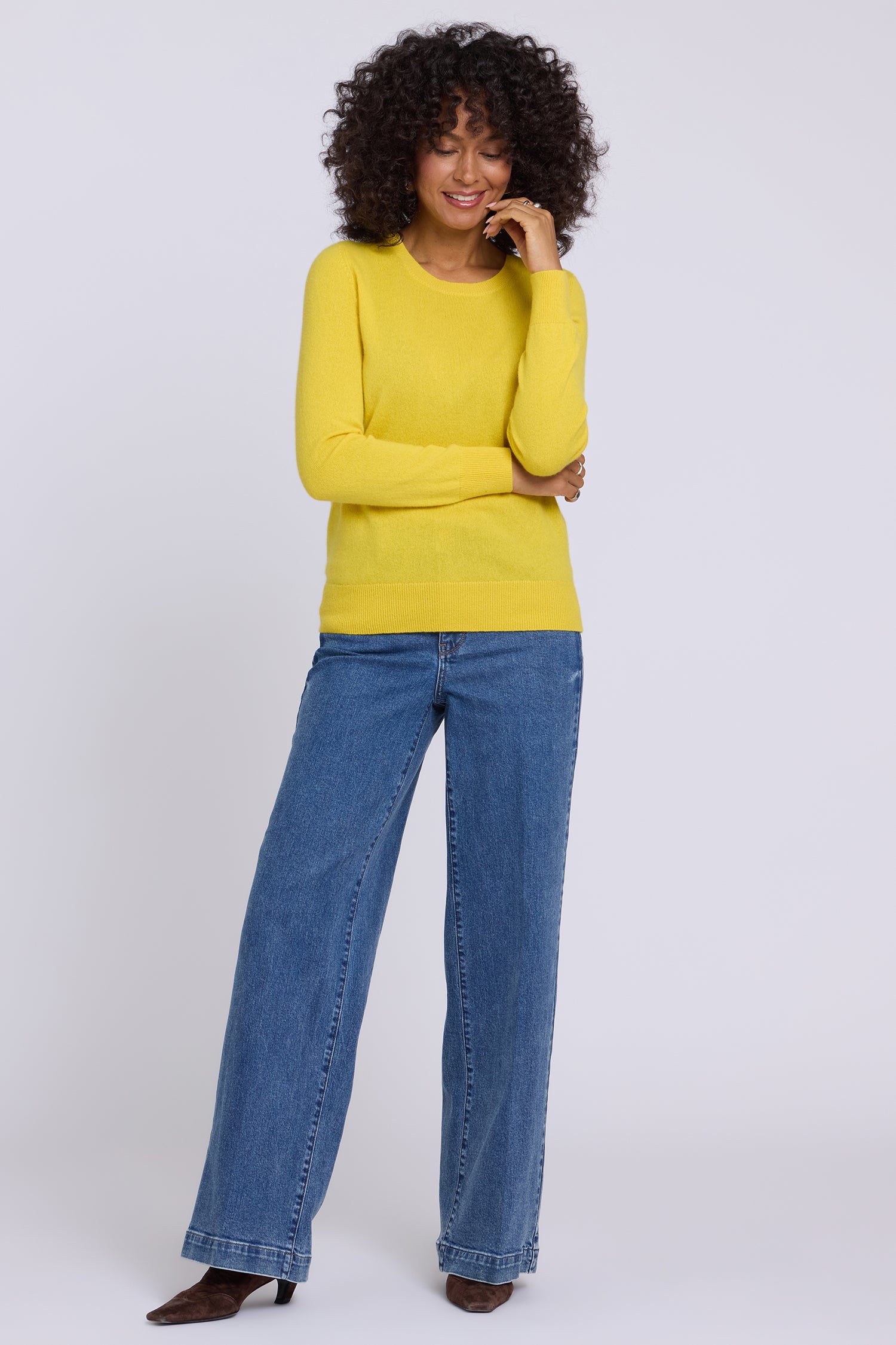 NYDJ Cashmere Essential Crewneck Sweater  - Glisten