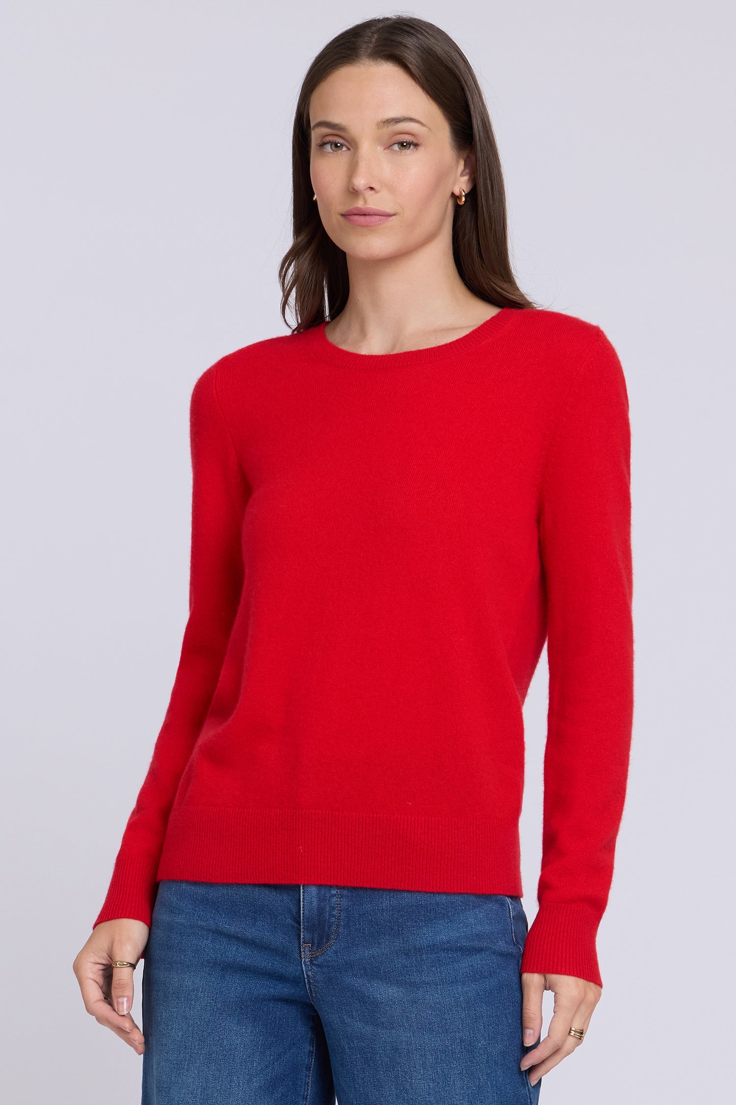 NYDJ Cashmere Essential Crewneck Sweater  - Passion