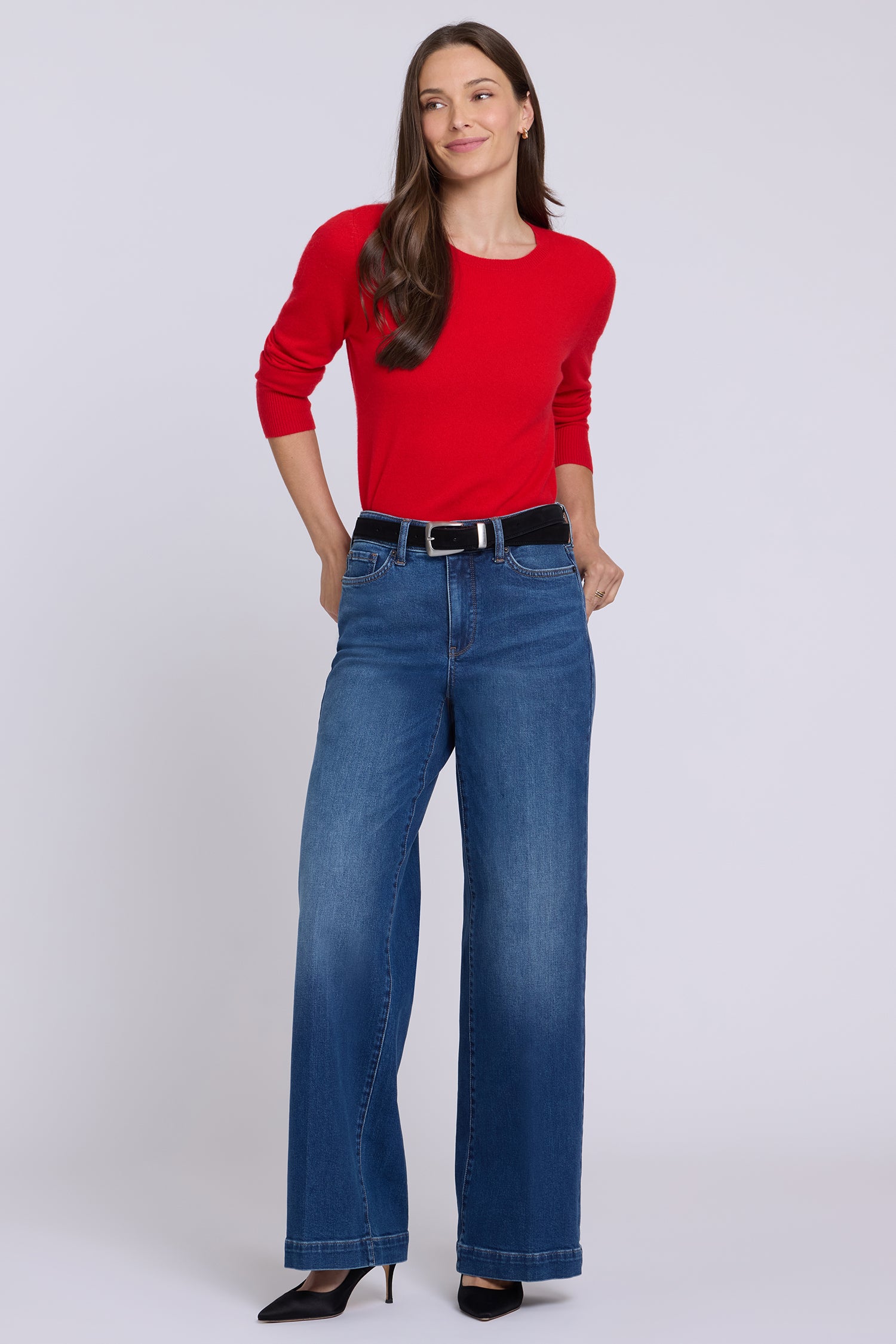 NYDJ Cashmere Essential Crewneck Sweater  - Passion
