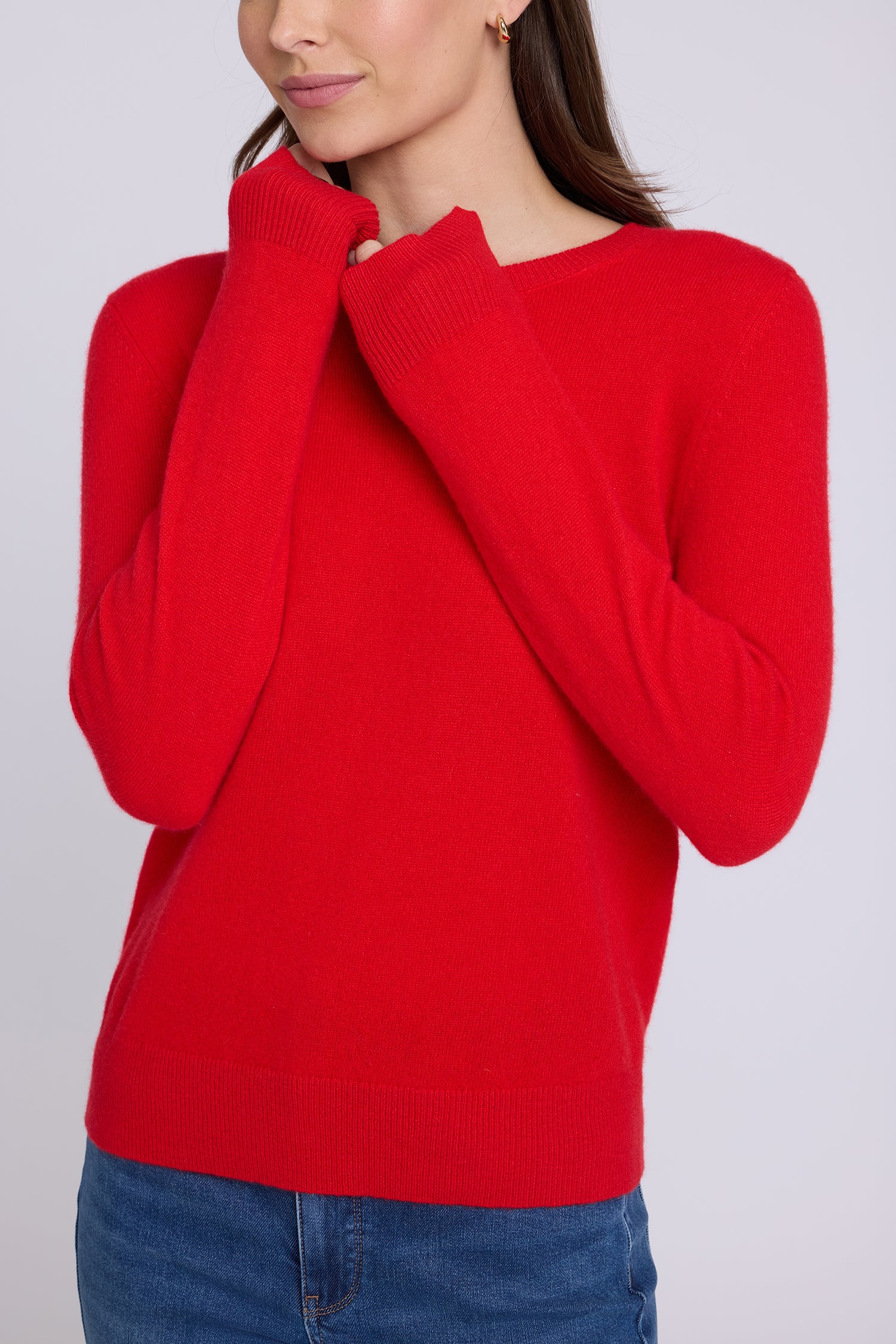 NYDJ Cashmere Essential Crewneck Sweater  - Passion