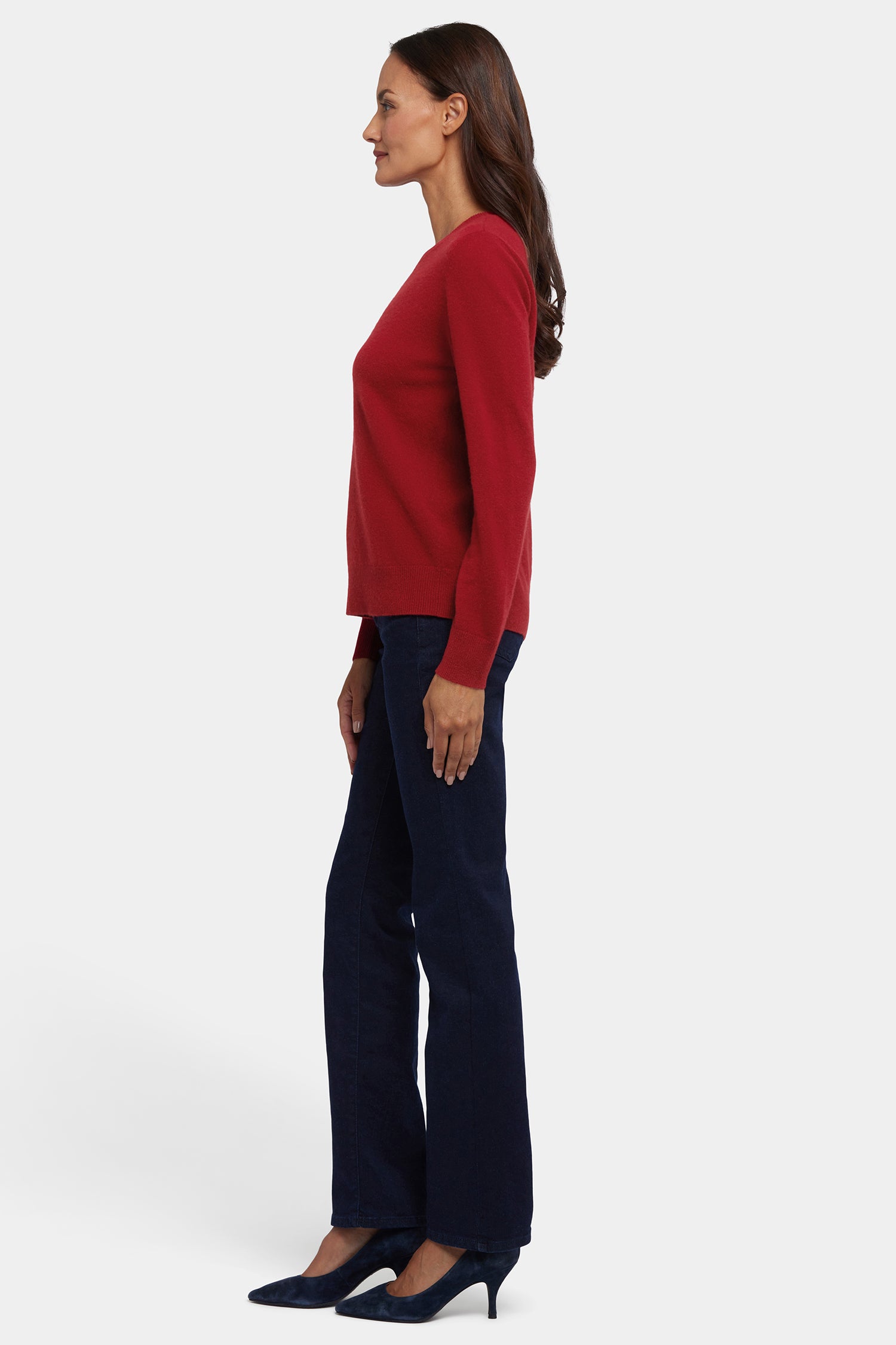 NYDJ Cashmere Essential Crewneck Sweater  - Red