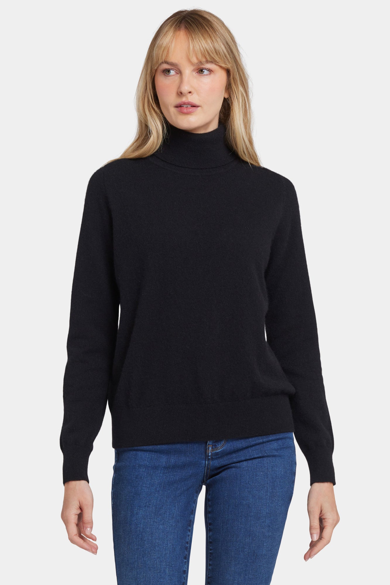 NYDJ Cashmere Turtleneck Sweater  - Black