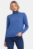 NYDJ Cashmere Turtleneck Sweater  - Heather Blue