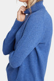 NYDJ Cashmere Turtleneck Sweater  - Heather Blue