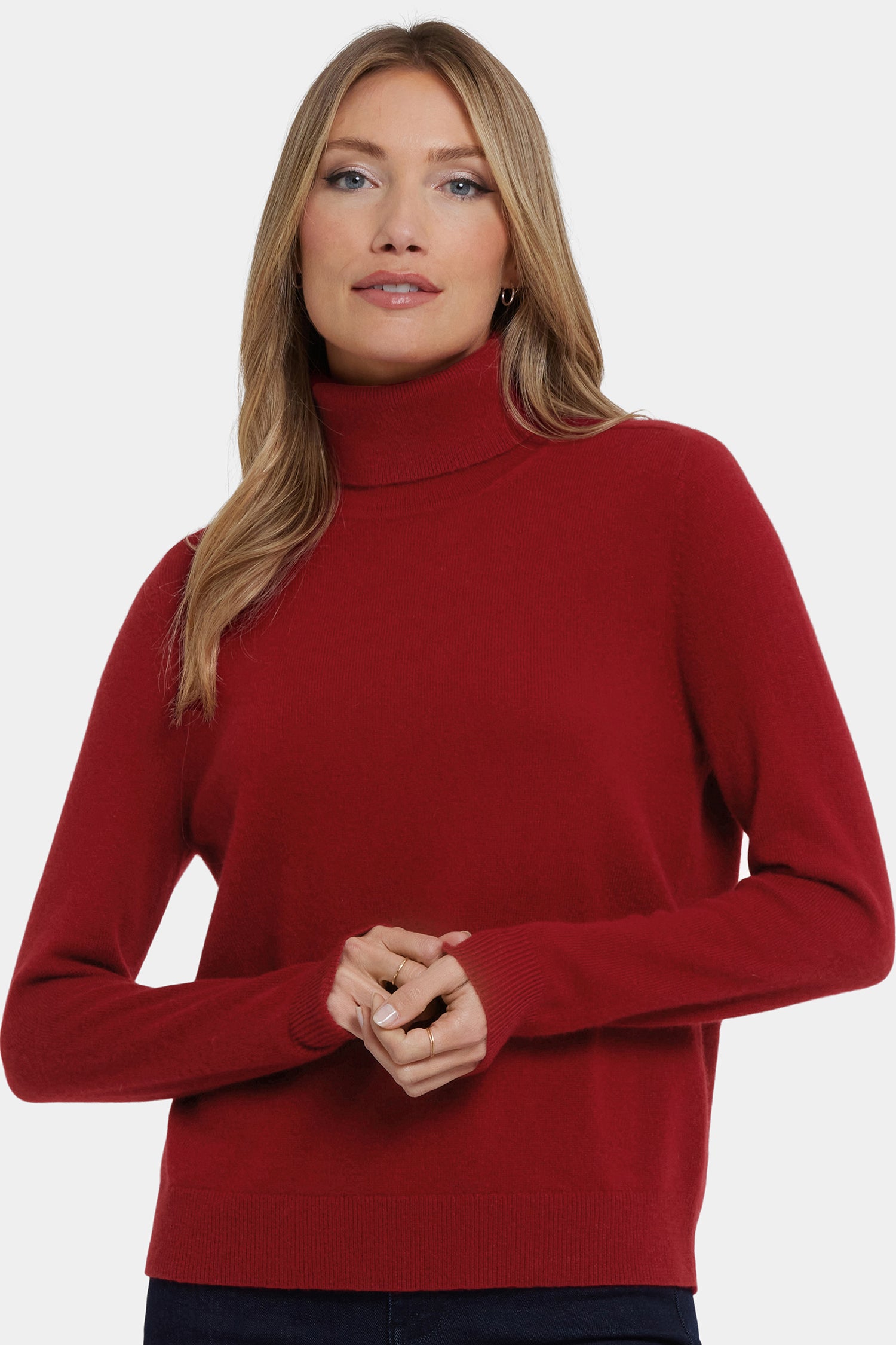 NYDJ Cashmere Turtleneck Sweater  - Red