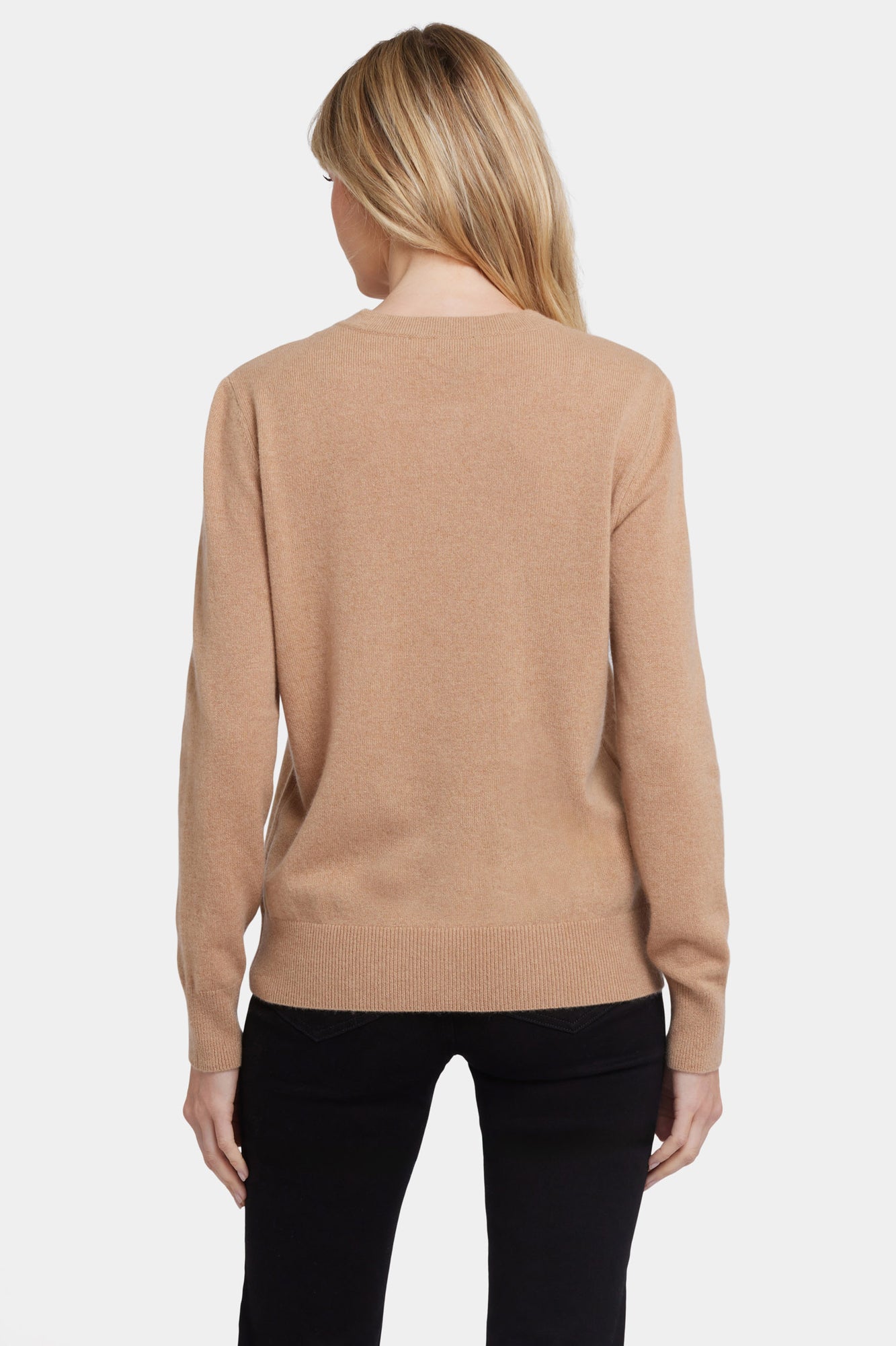 NYDJ Cashmere Crewneck Cardigan  - Tan