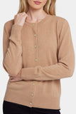 NYDJ Cashmere Crewneck Cardigan  - Tan