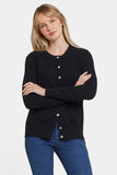 NYDJ Cashmere Crewneck Cardigan  - Black