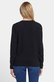 NYDJ Cashmere Crewneck Cardigan  - Black