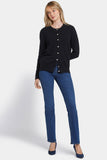 NYDJ Cashmere Crewneck Cardigan  - Black