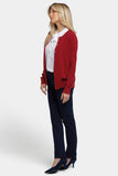 NYDJ Cashmere Crewneck Cardigan  - Red